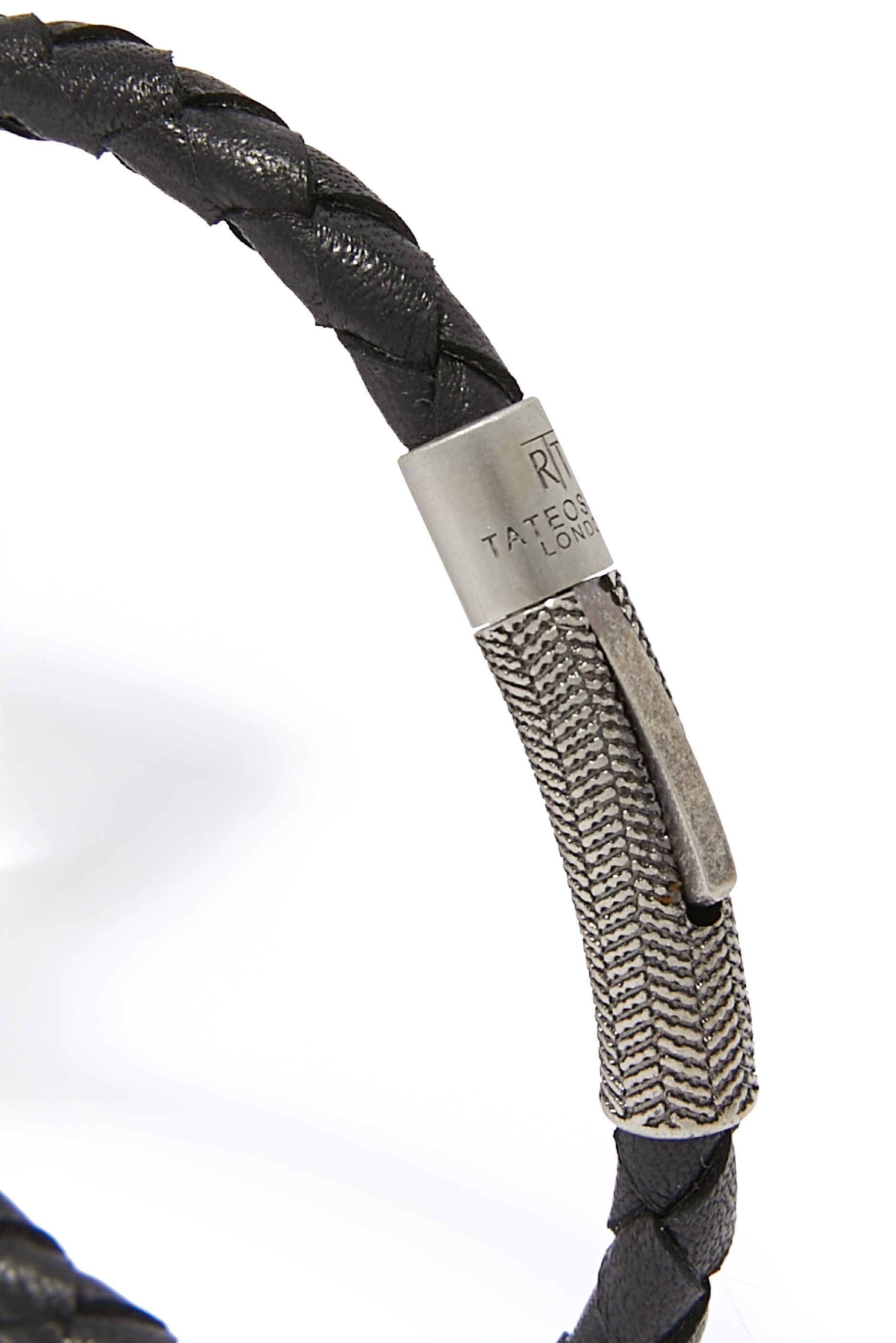 Herringbone Bracelet, Leather & Sterling Silver