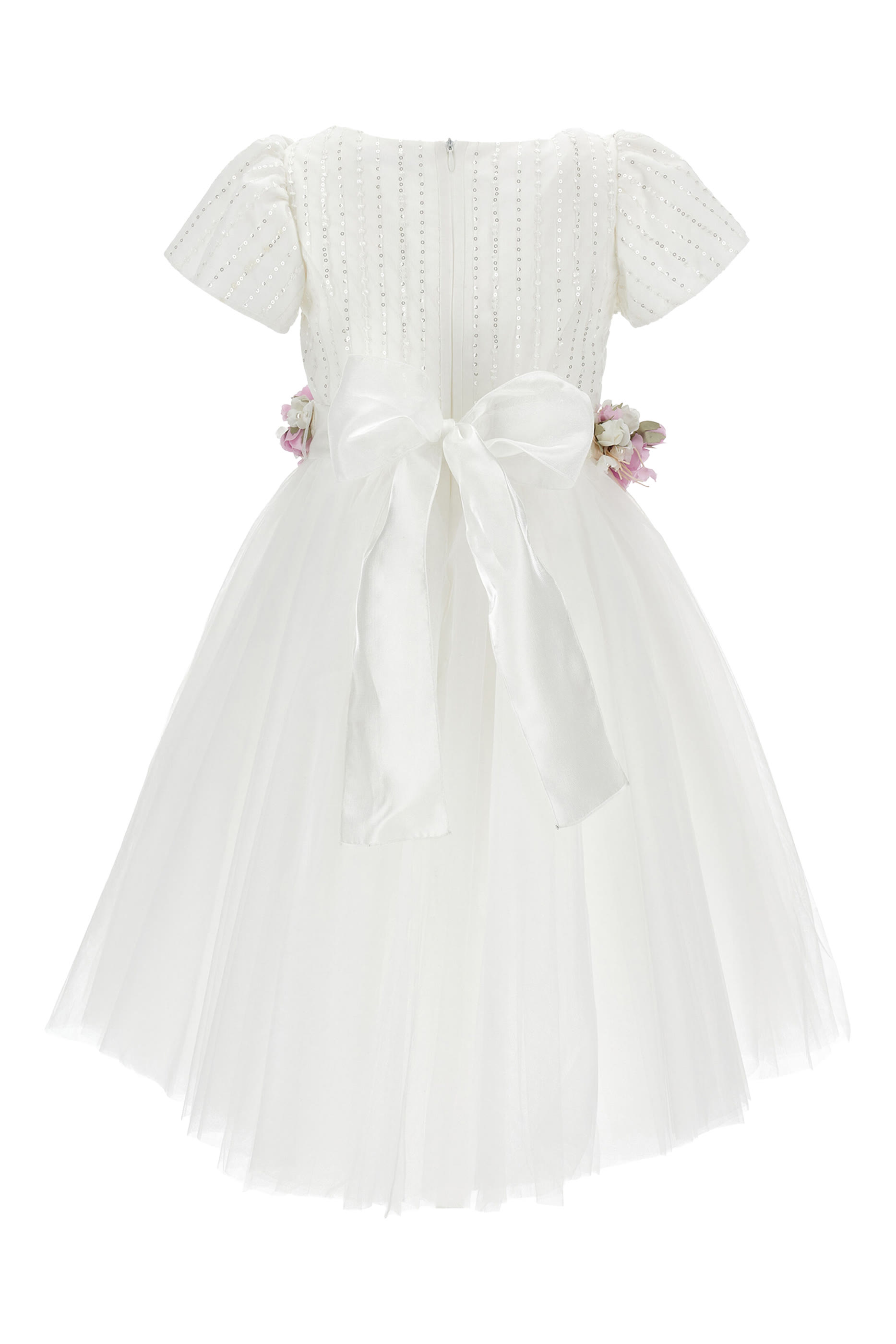 Kids Sequin Flowers Tulle Dress 