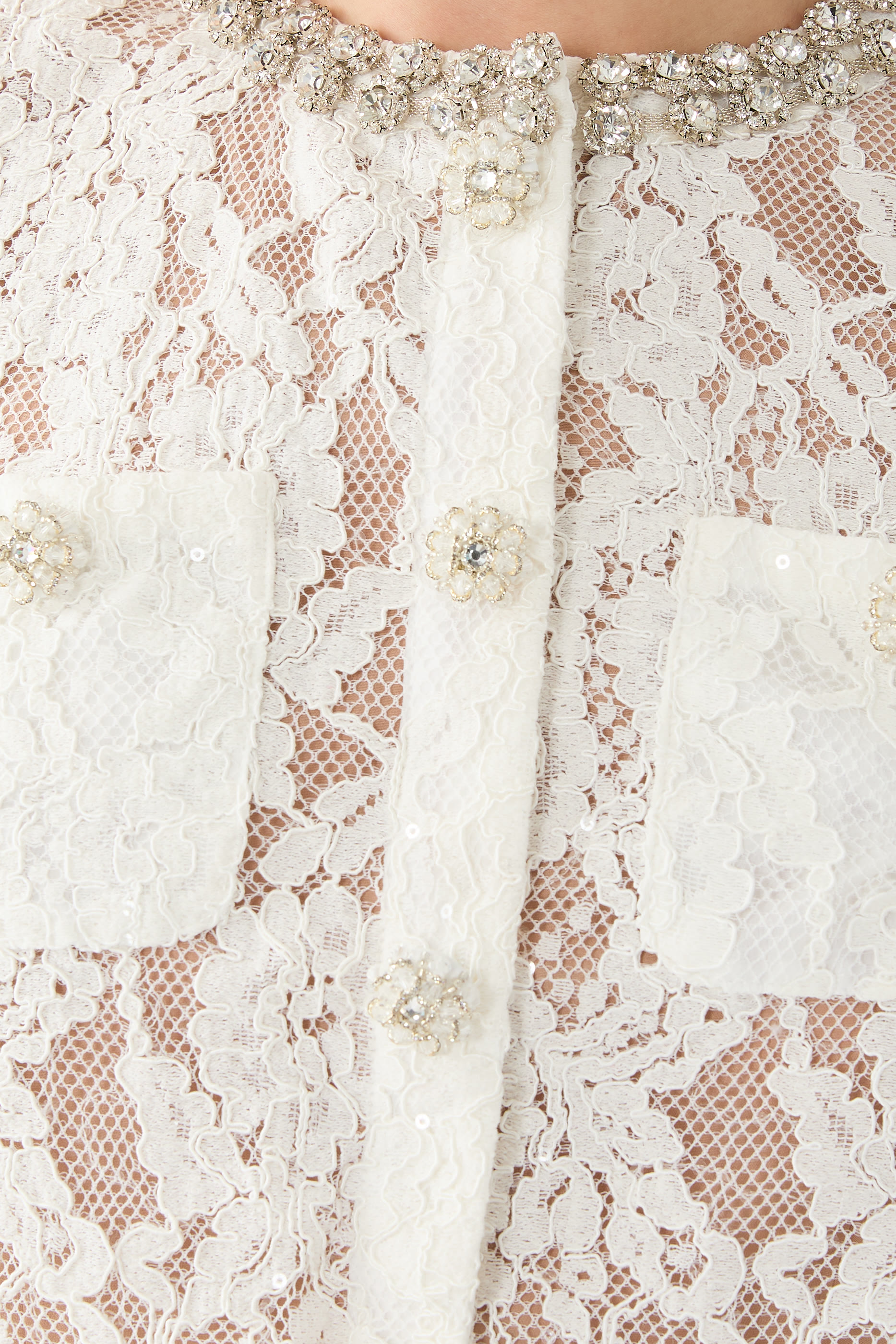  Lace Embellished Midi Dress