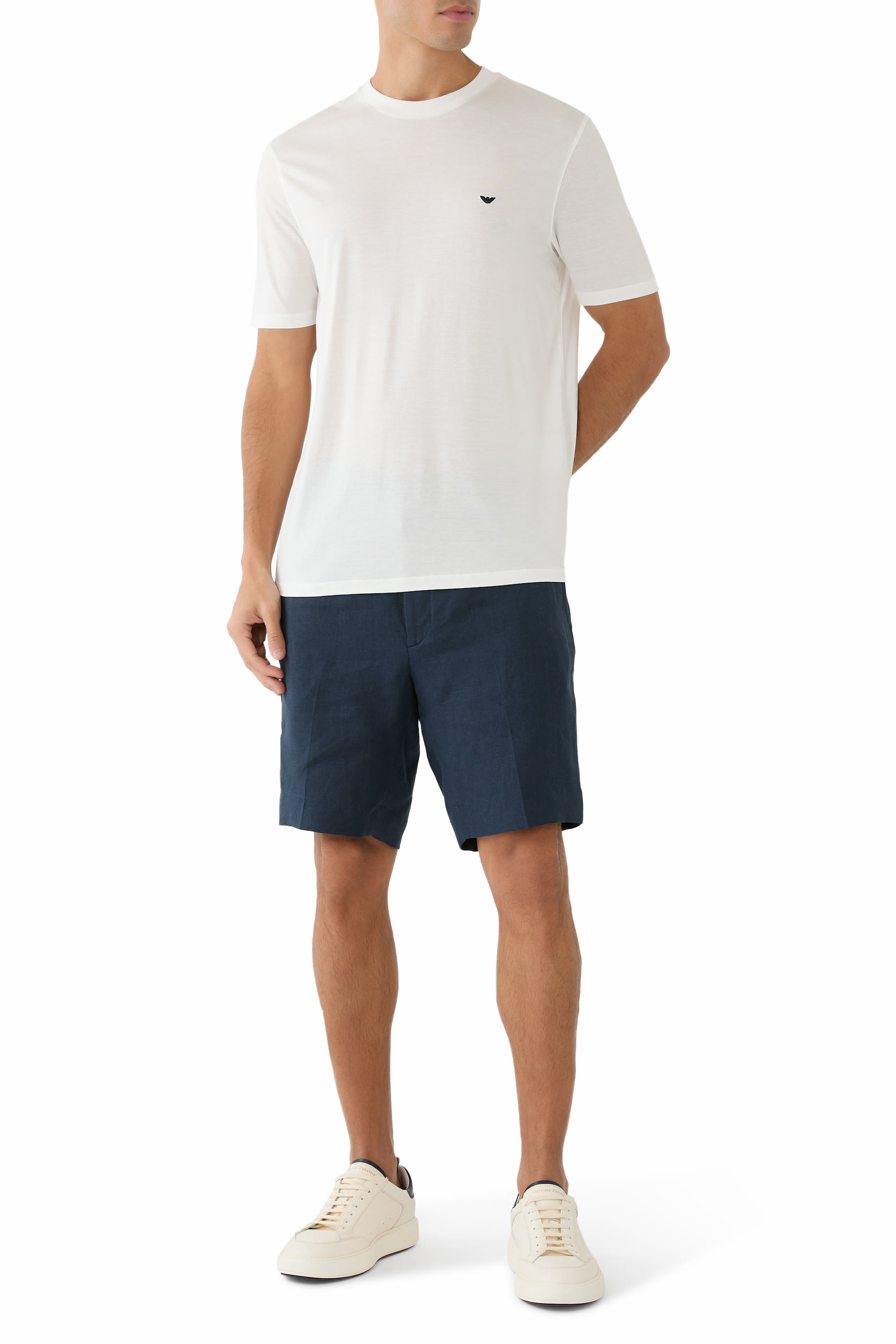 Embossed Eagle Embroidery Lyocell-Blend Jersey T-Shirt