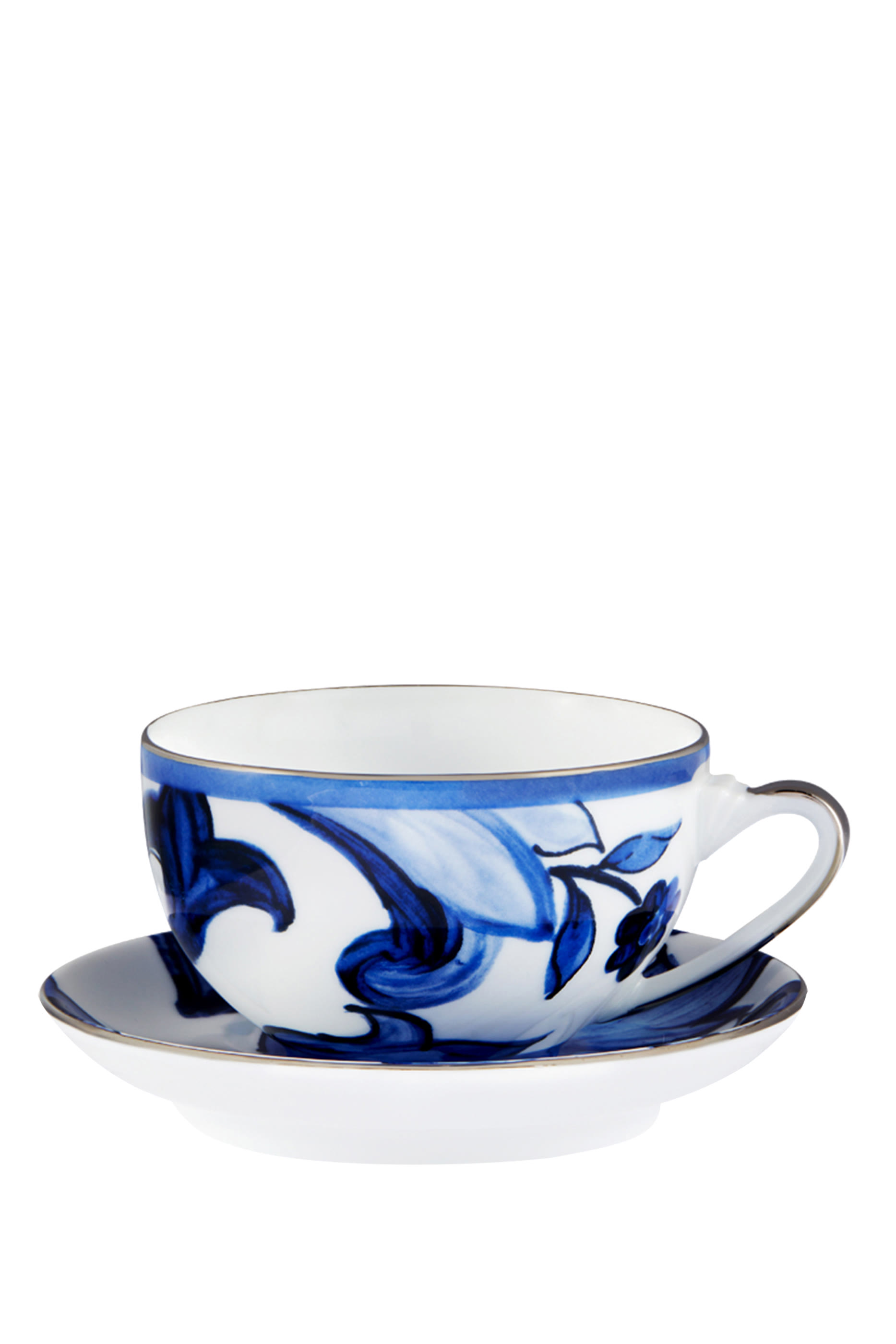 Fiore Blu Mediterreneo Tea Cup & Saucer