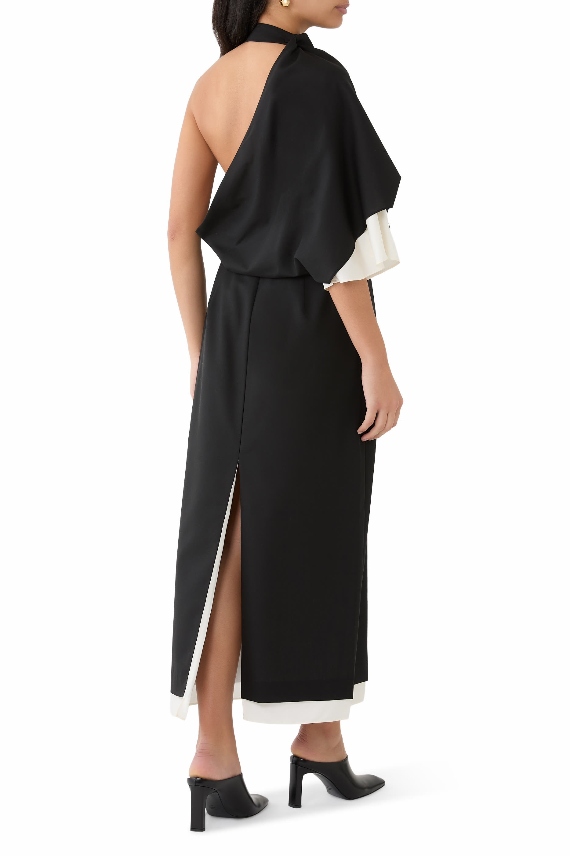 Draped Open Back Dress