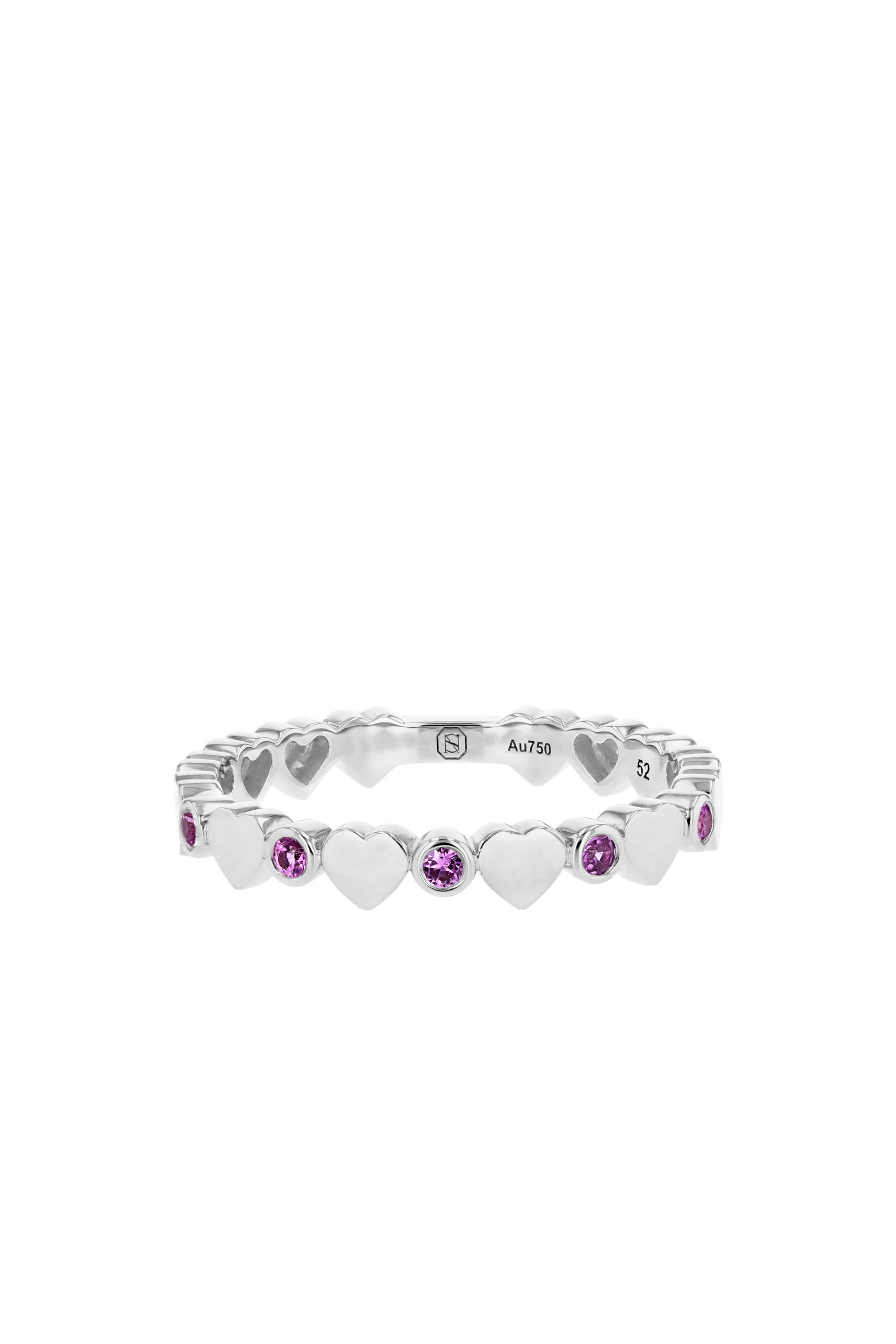  Love in Tokyo Ring, 18K White Gold &  Pink Sapphires
