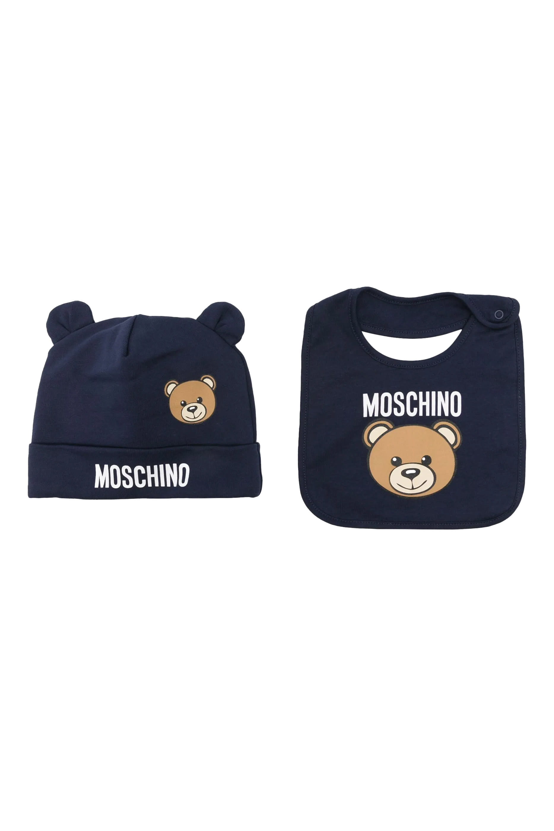 Kids BU Teddy Patch Hat + Bib Set