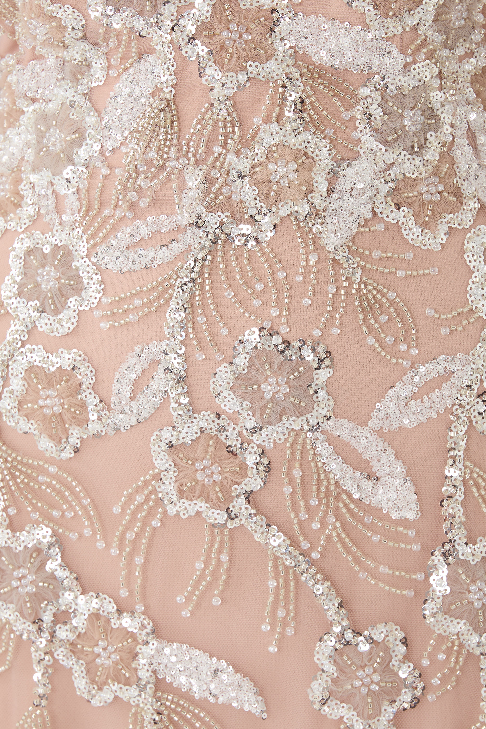 Puff Sleeves Beaded Gown