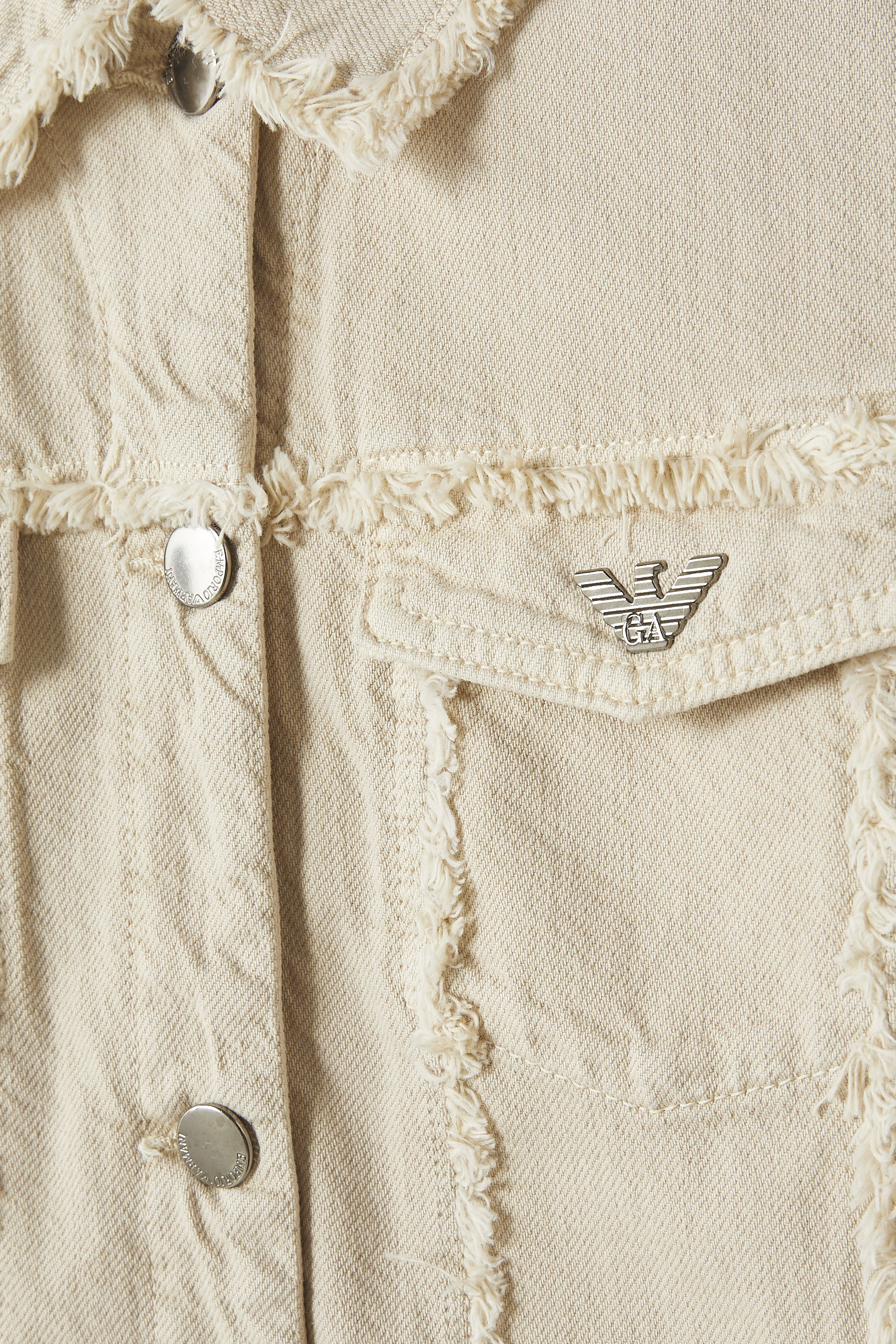 Kids Fringed Button-Down Denim Jacket