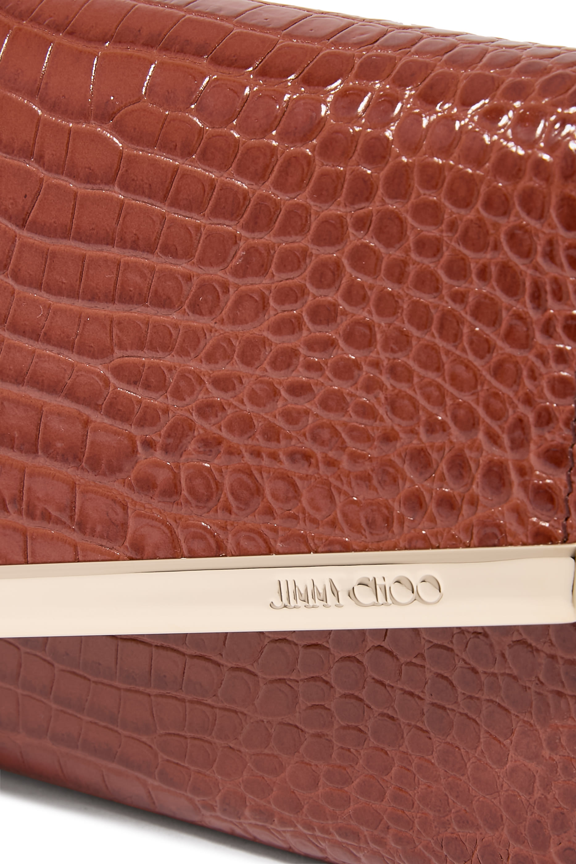 Emmie Croc-Embossed Linear Clutch