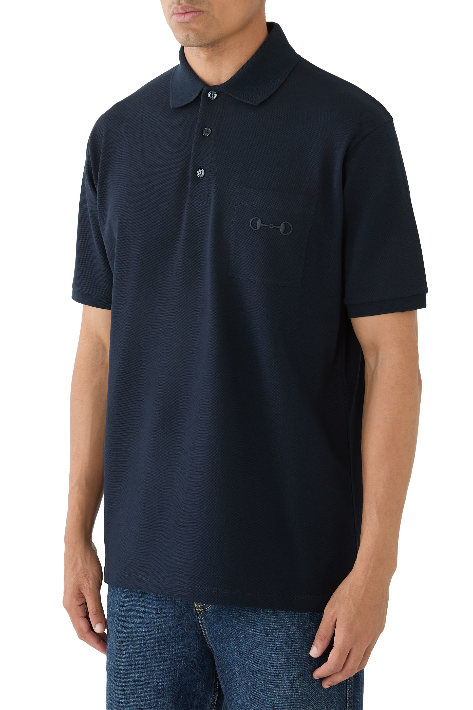  Cotton Piquet Polo Shirt with Embroidery