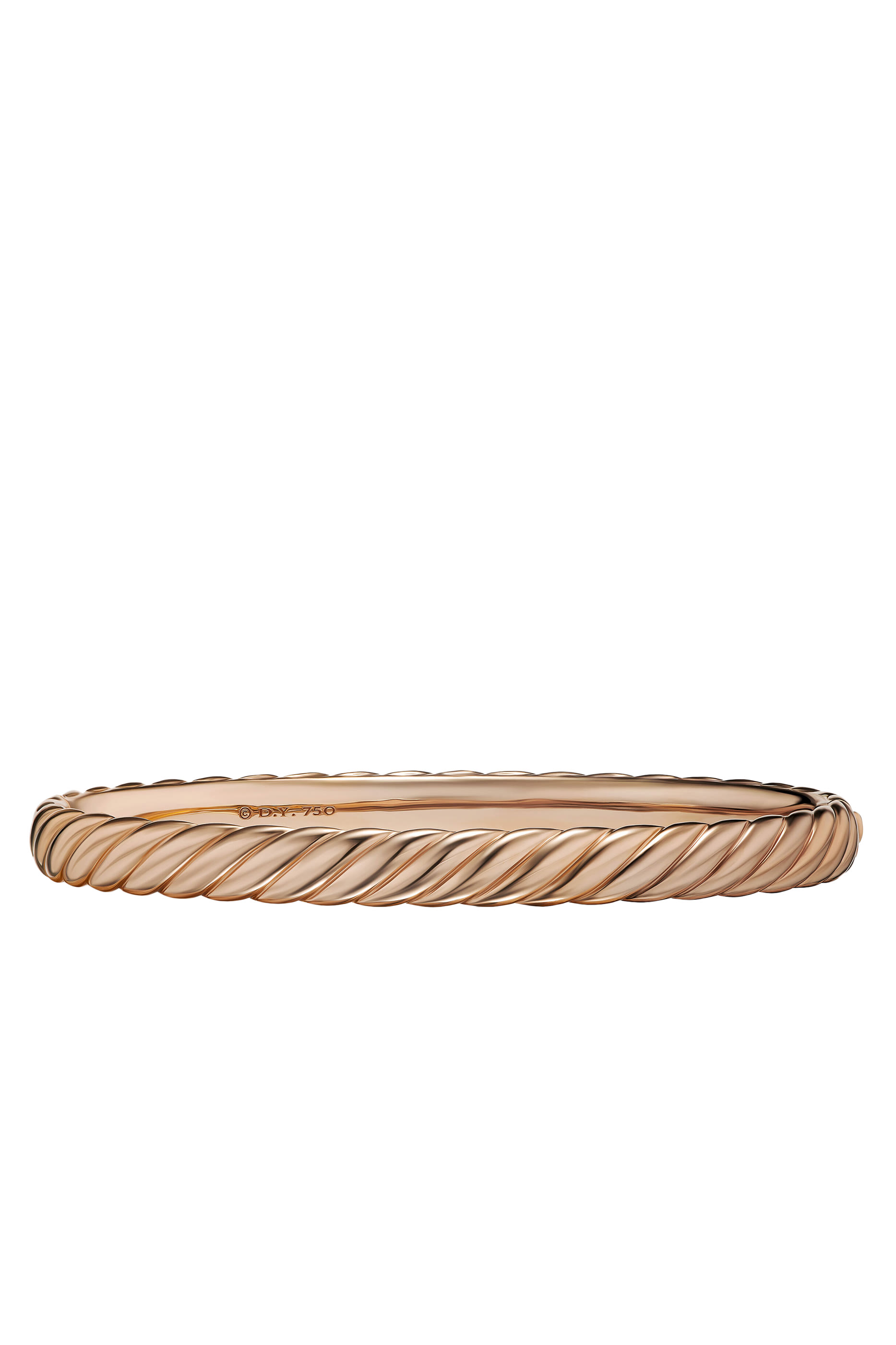 Sculpted Cable Bangle Bracelet, 18k Rose Gold