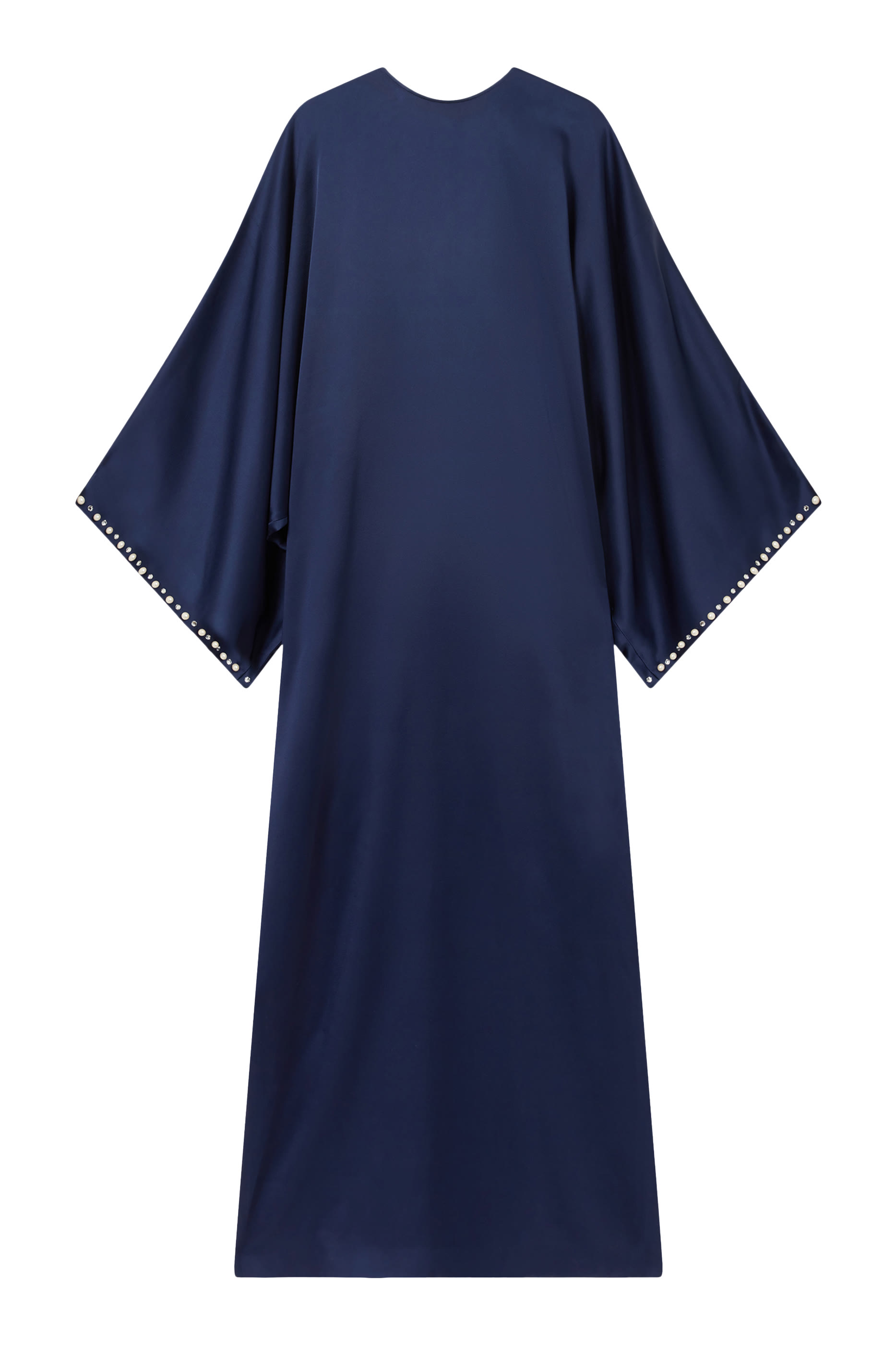 Pearl-Embellished Satin Maxi Dress 