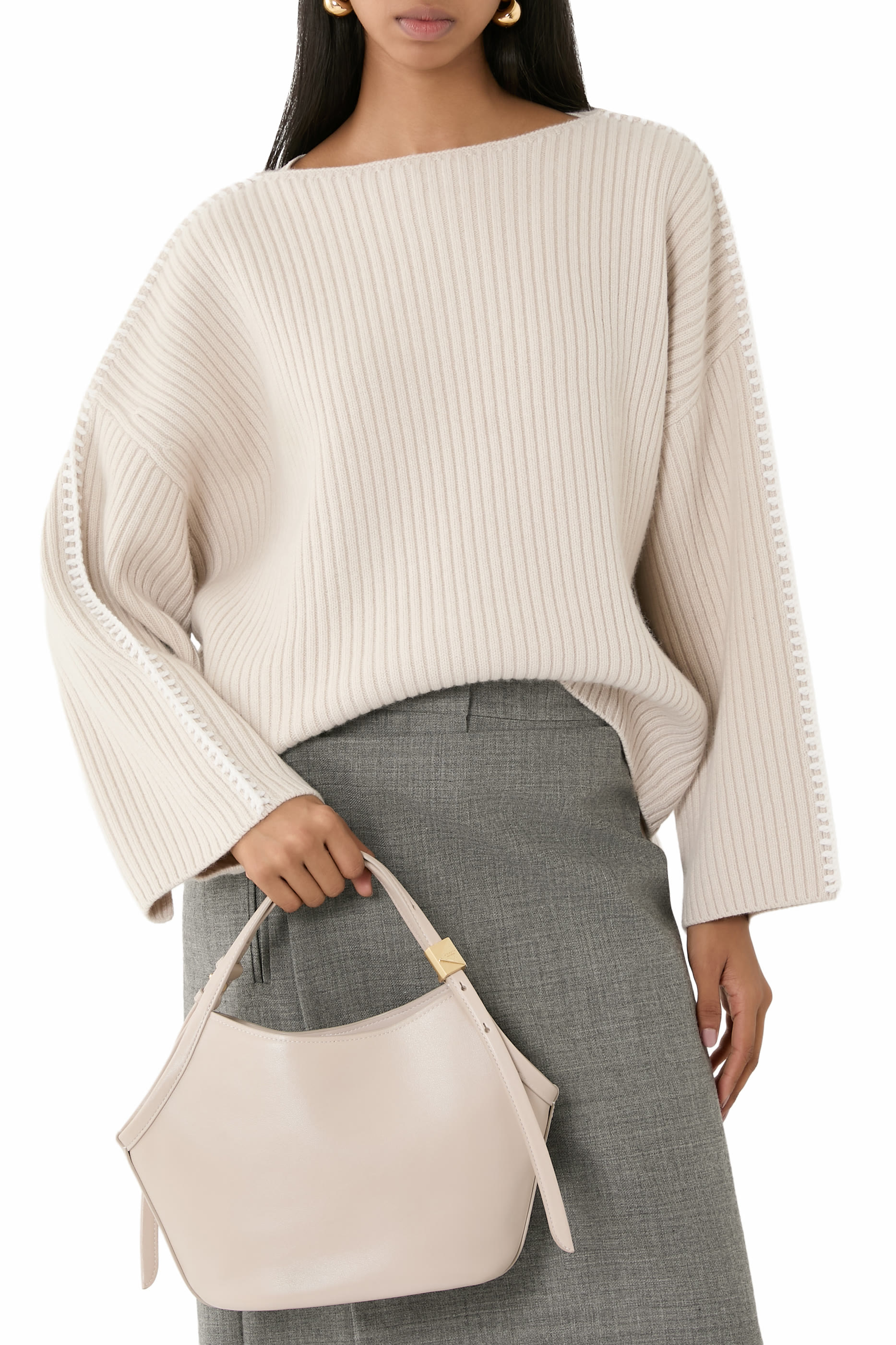 Deco Fine Grain Leather Small Tulip Tote