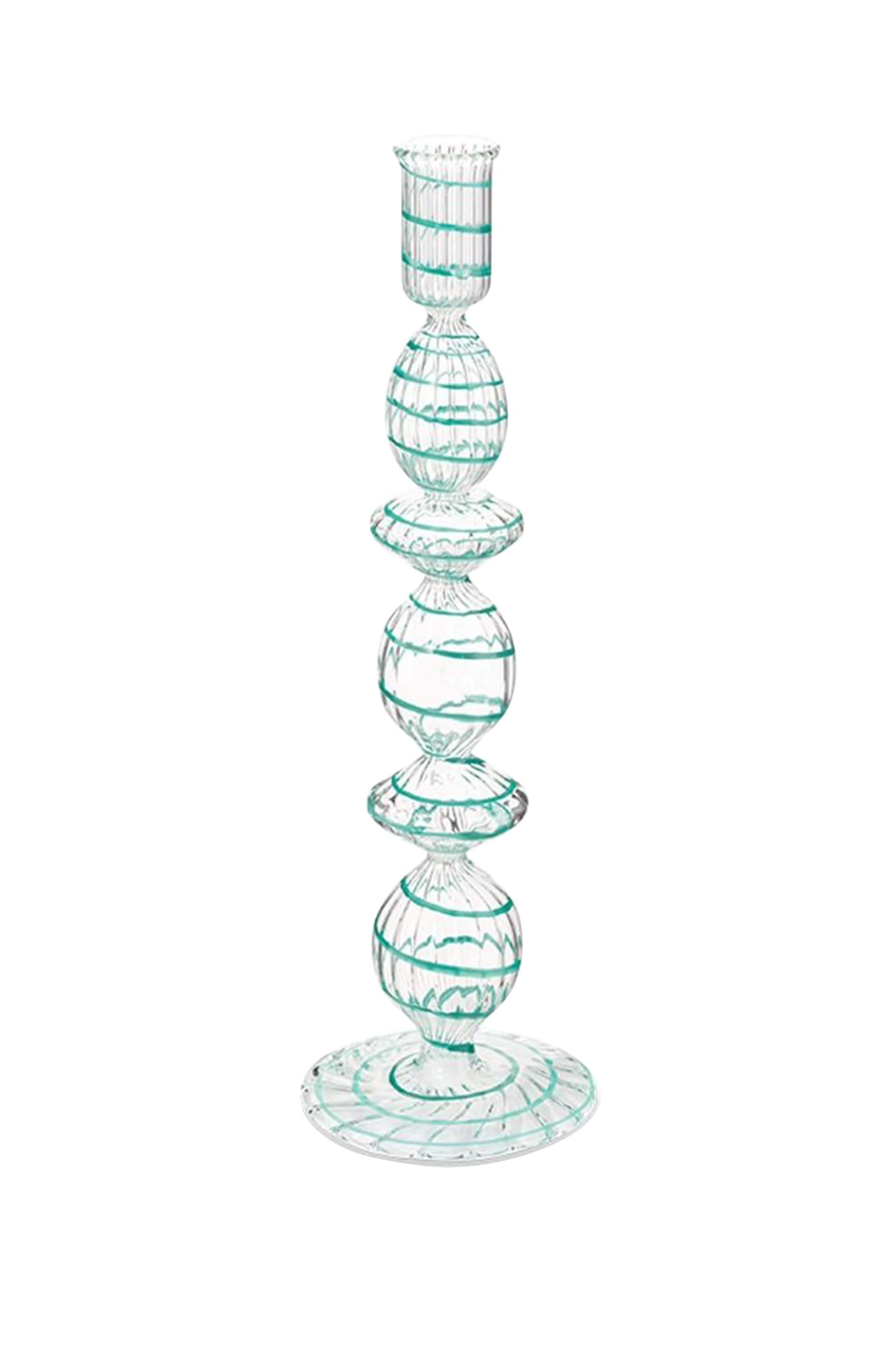 Glass Swirl Candle Holder - Large