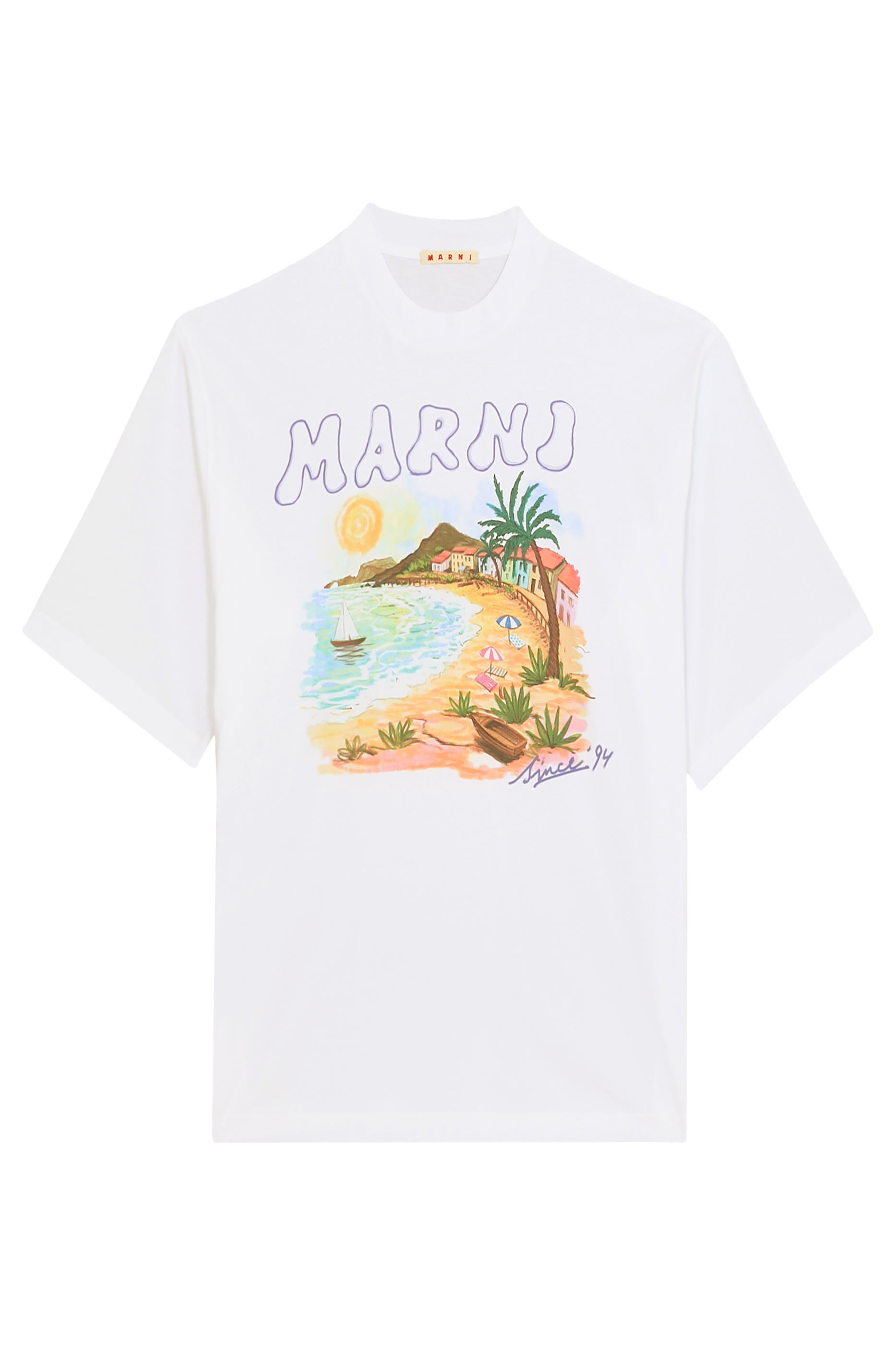 Beach Postcard Print T-Shirt