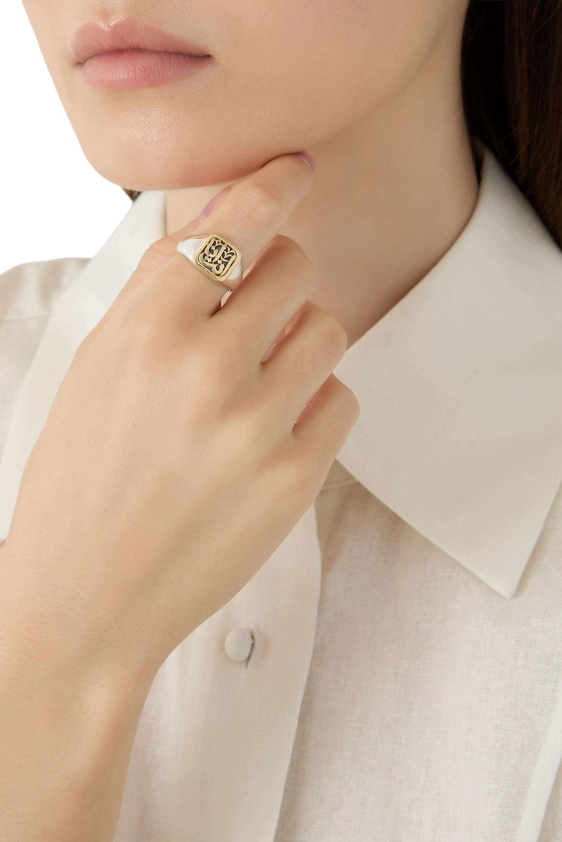 El Nur We Are One Ring, 18k Yellow Gold & Sterling Silver