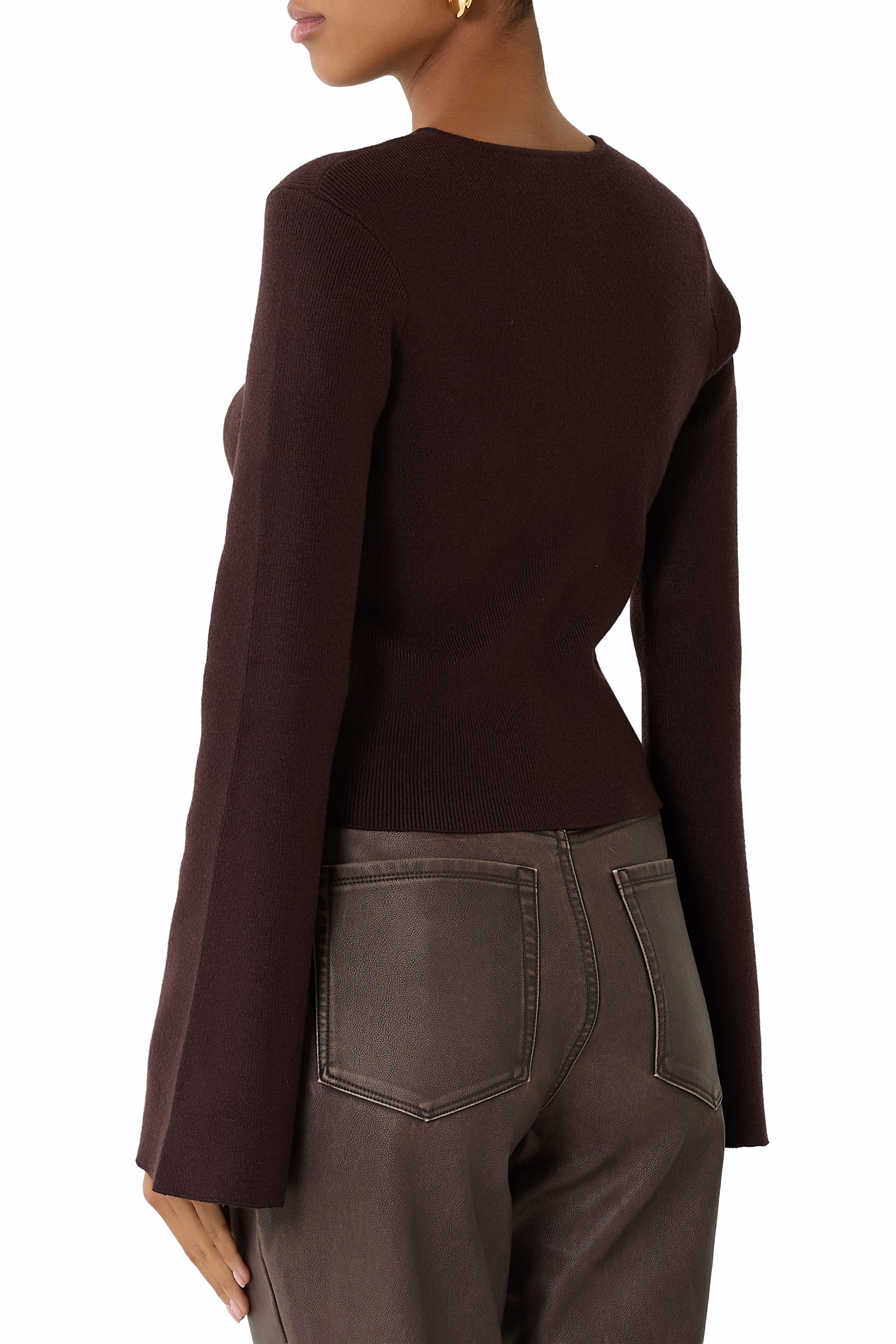  Bell Sleeve Knit Cardigan