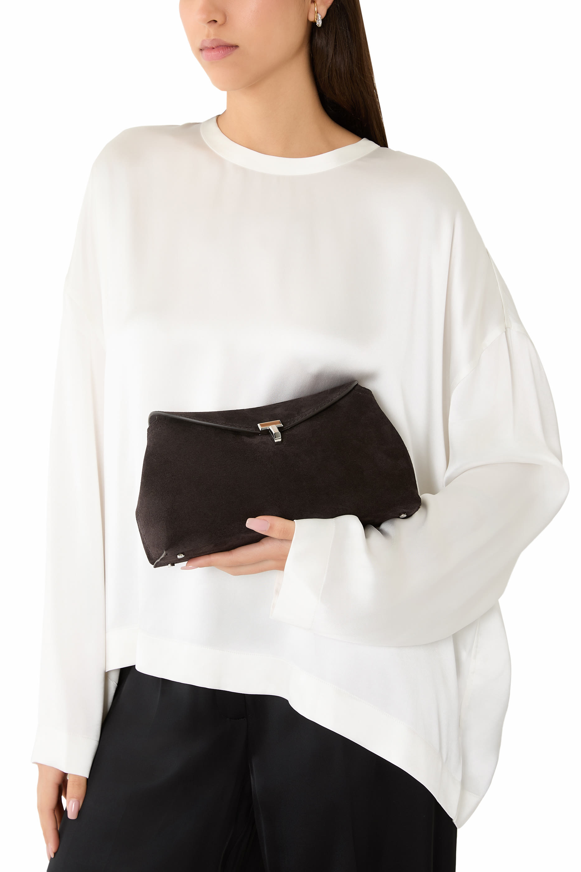 T-Lock Suede Clutch 