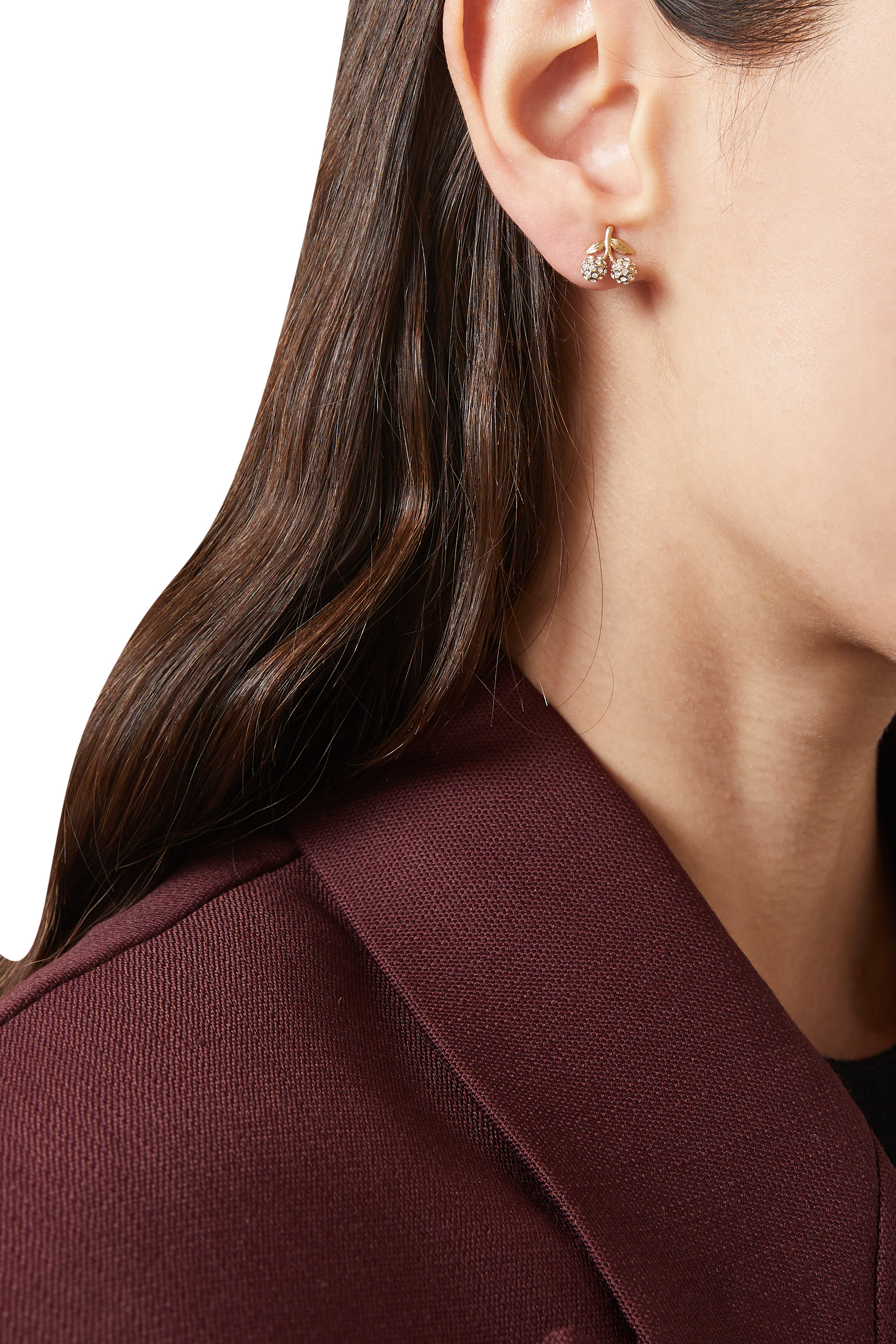  Pav&eacute; Cherry Studs 