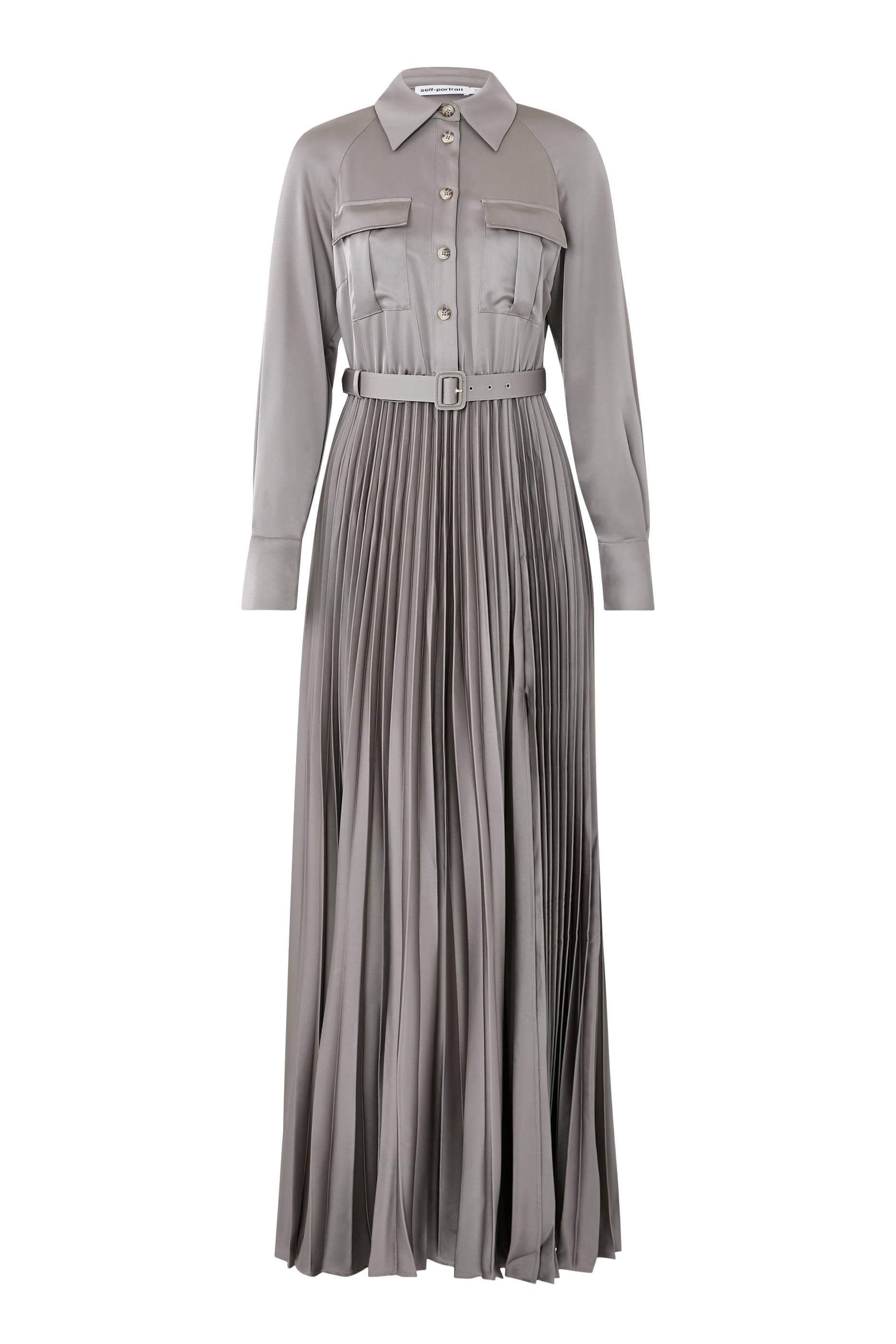 Satin Pleated Maxi Dress