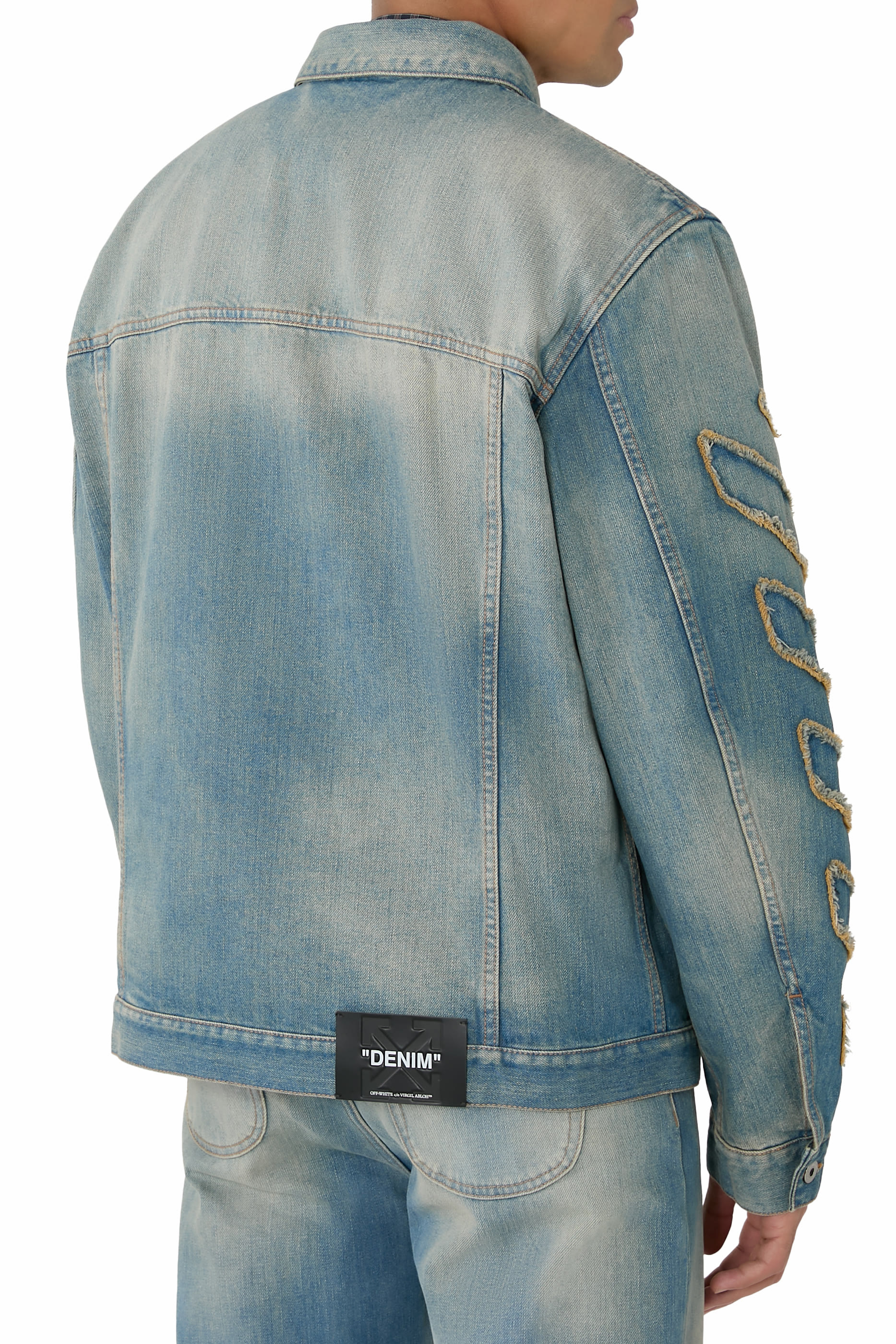  Diagonal Raw Patch Skate Denim Jacket 