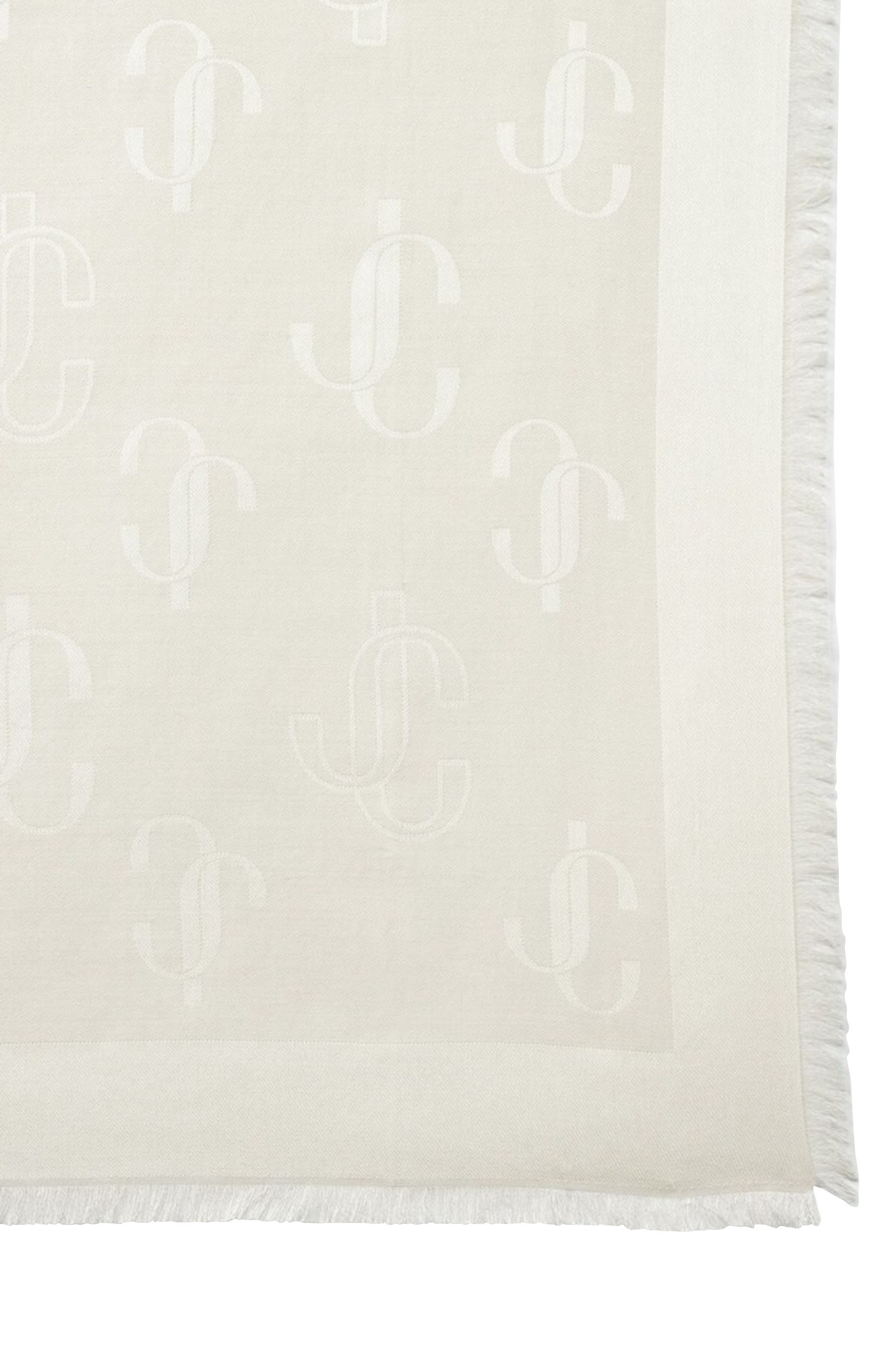 Emani Latte Silk And Wool Jacquard Shawl