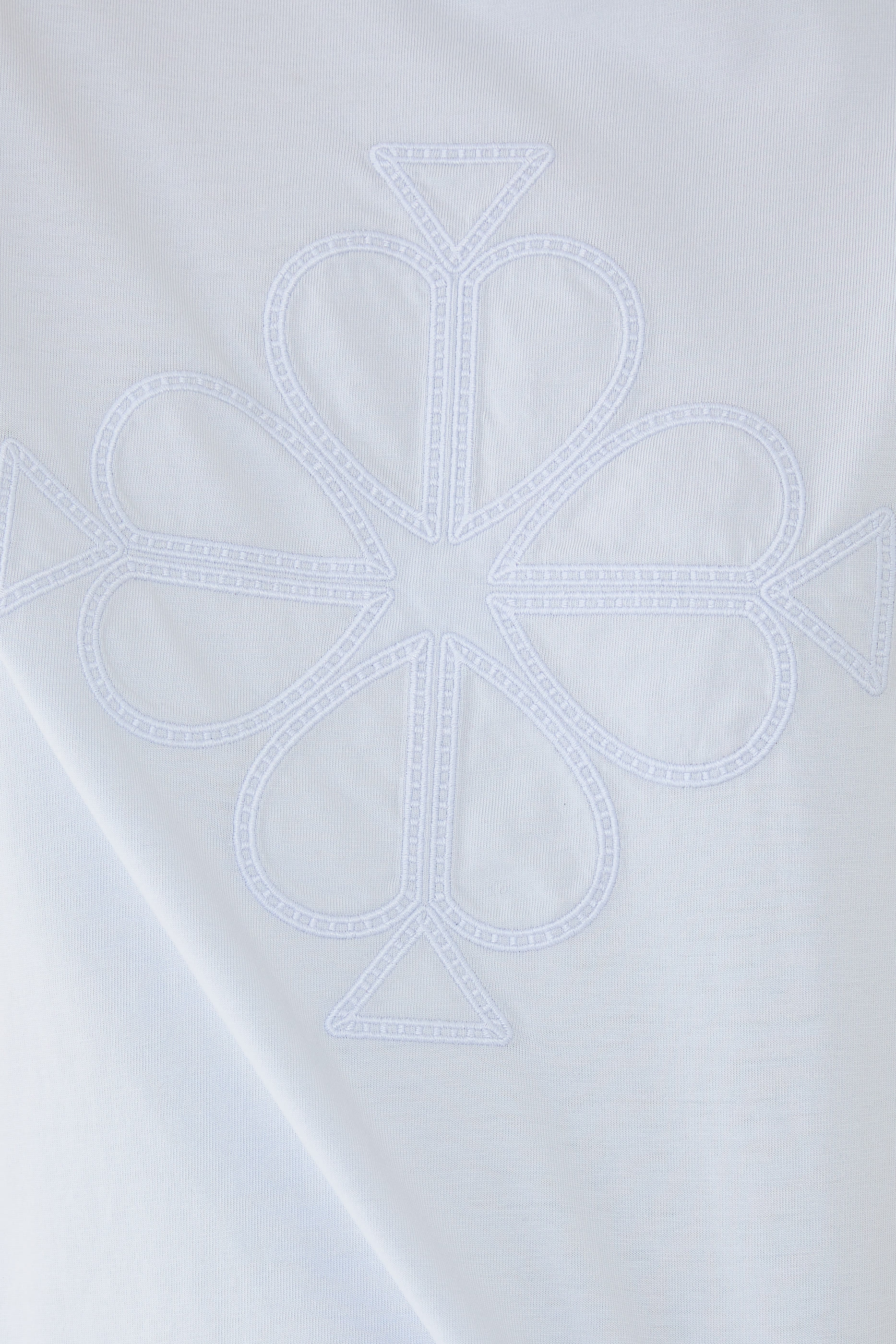 Embroidered Spade Flower Logo T-Shirt