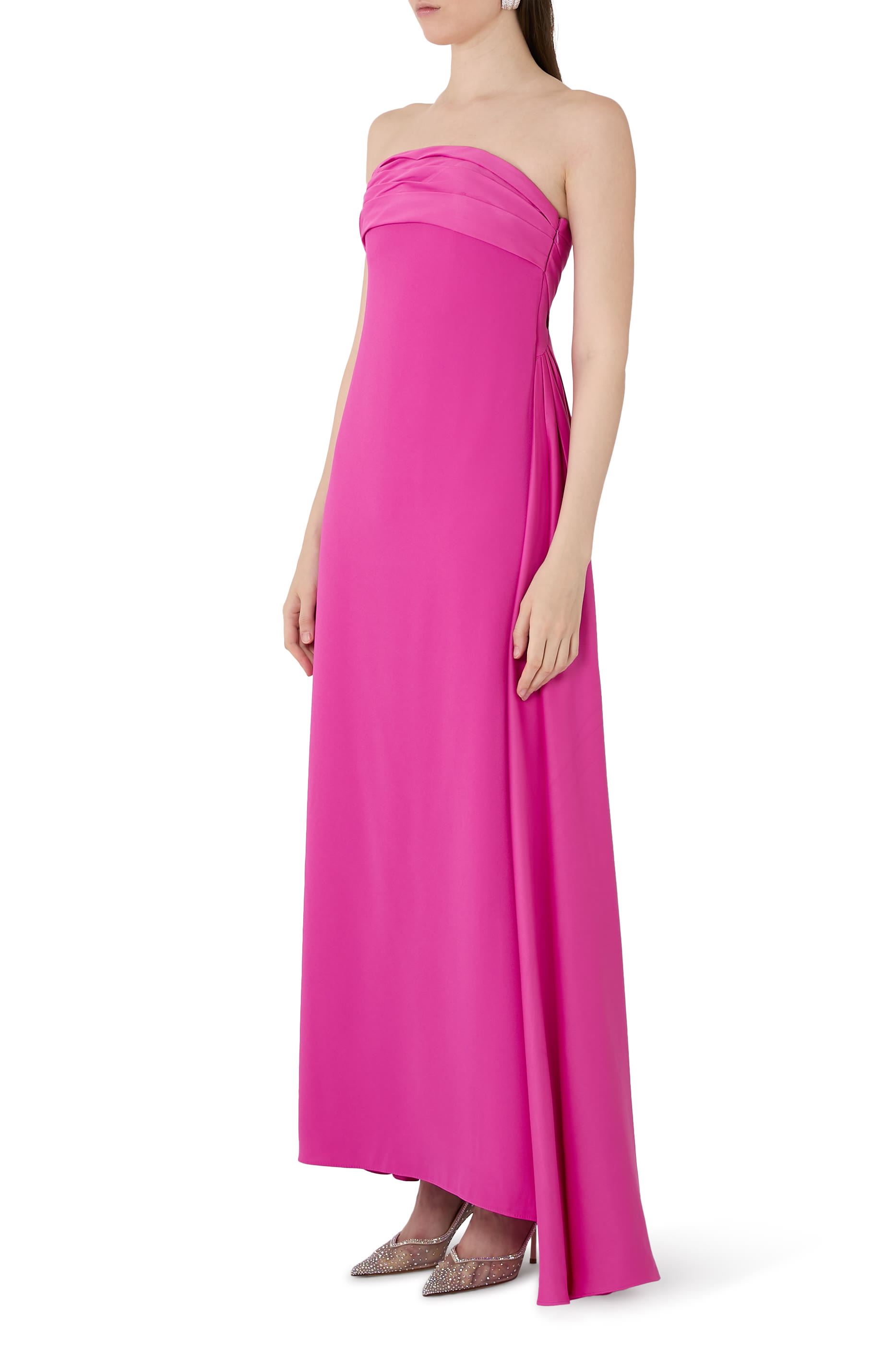 Brigette Strapless Crepe Gown 
