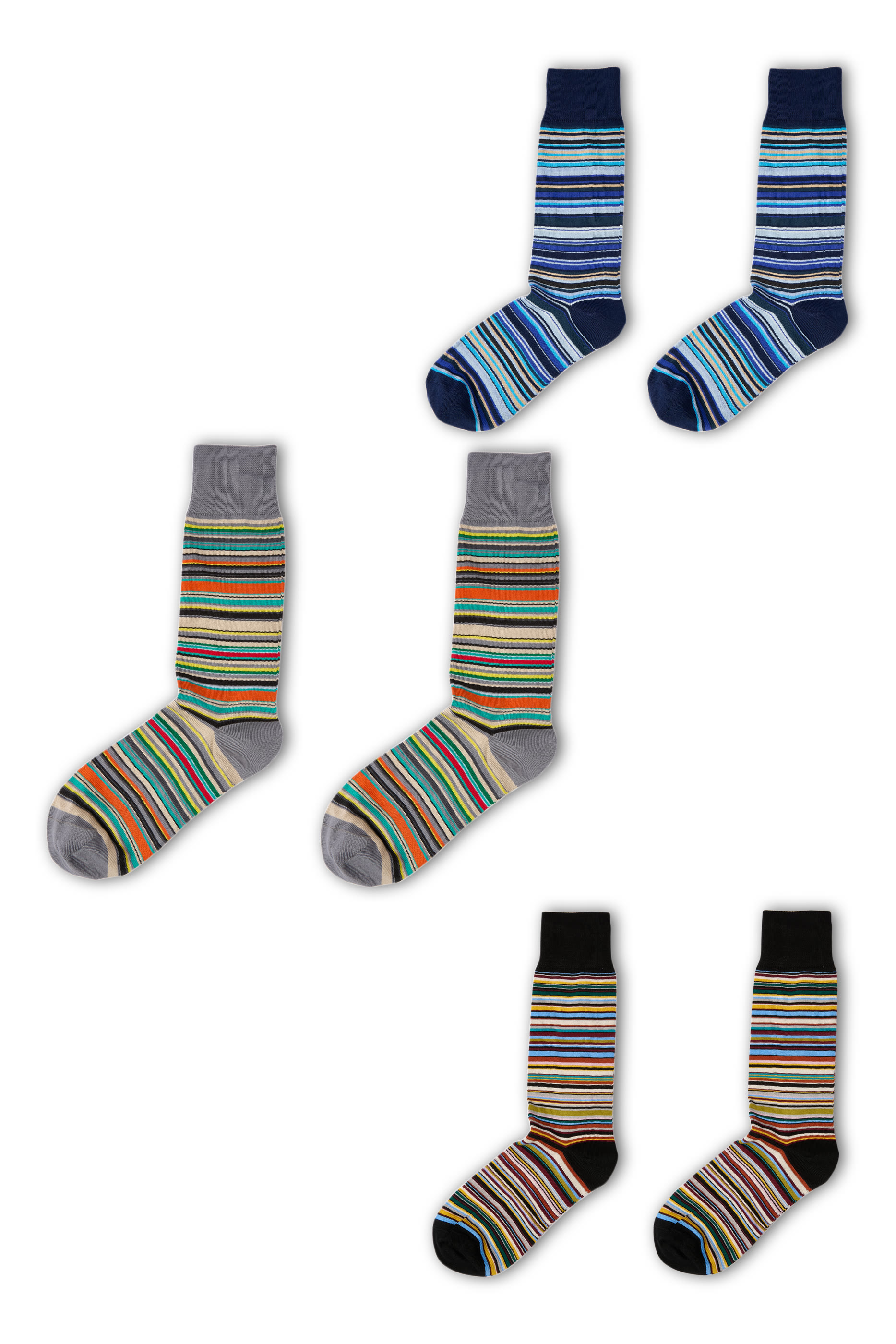 Stripes Cotton-Blend Socks - Pack of 3