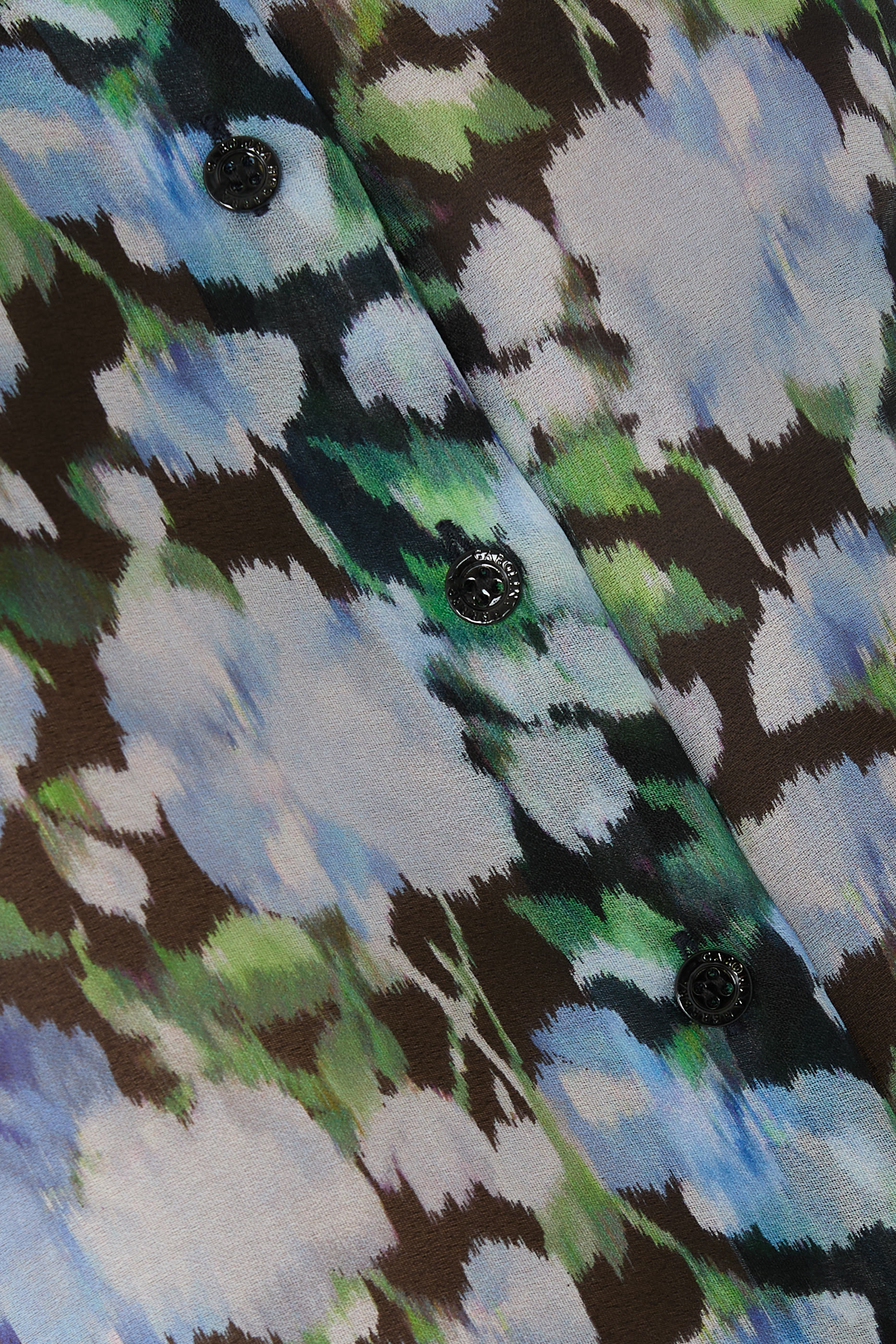 Peony-Print Organza Shirt