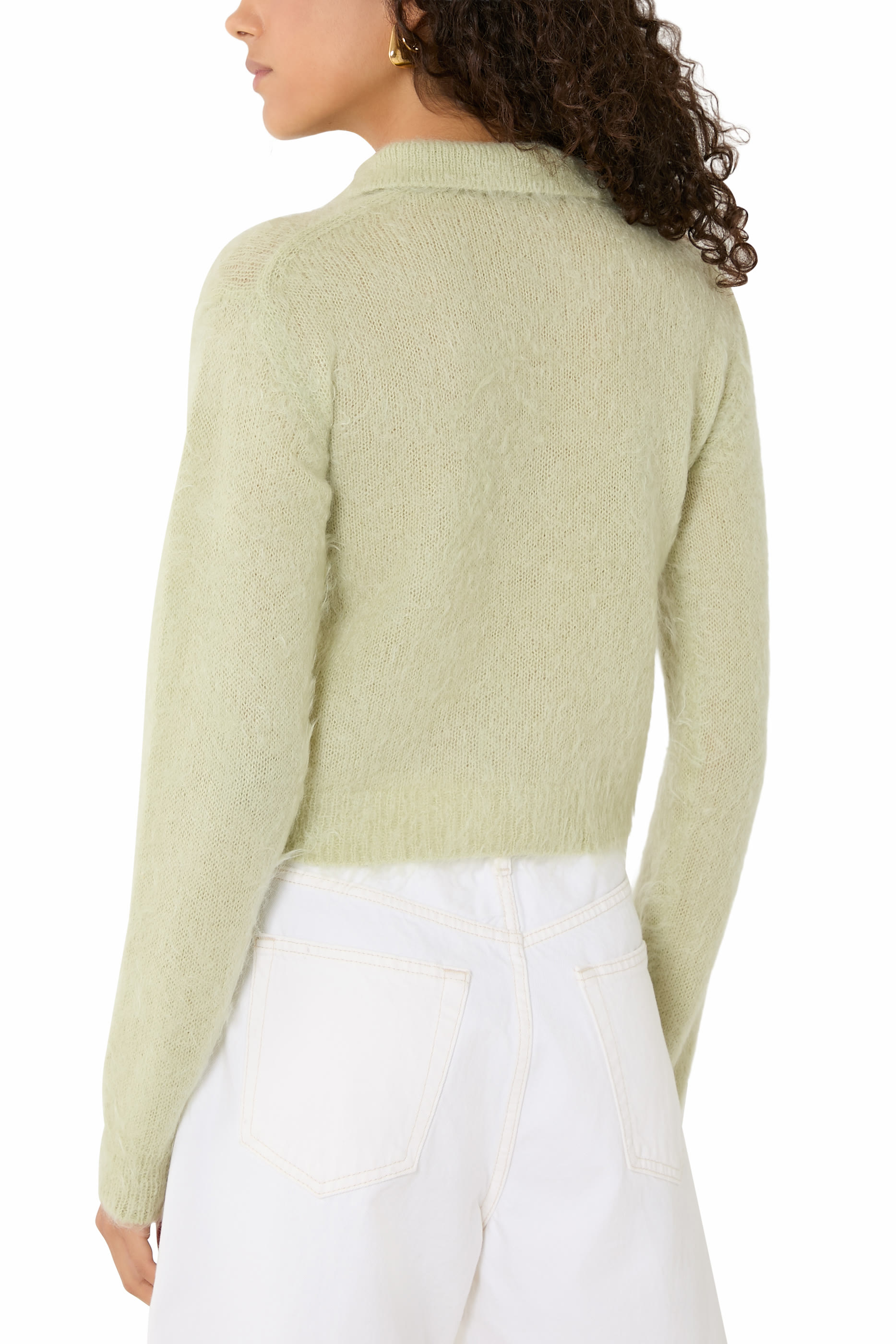 Brushed Super Kid Mohair Knit Polo