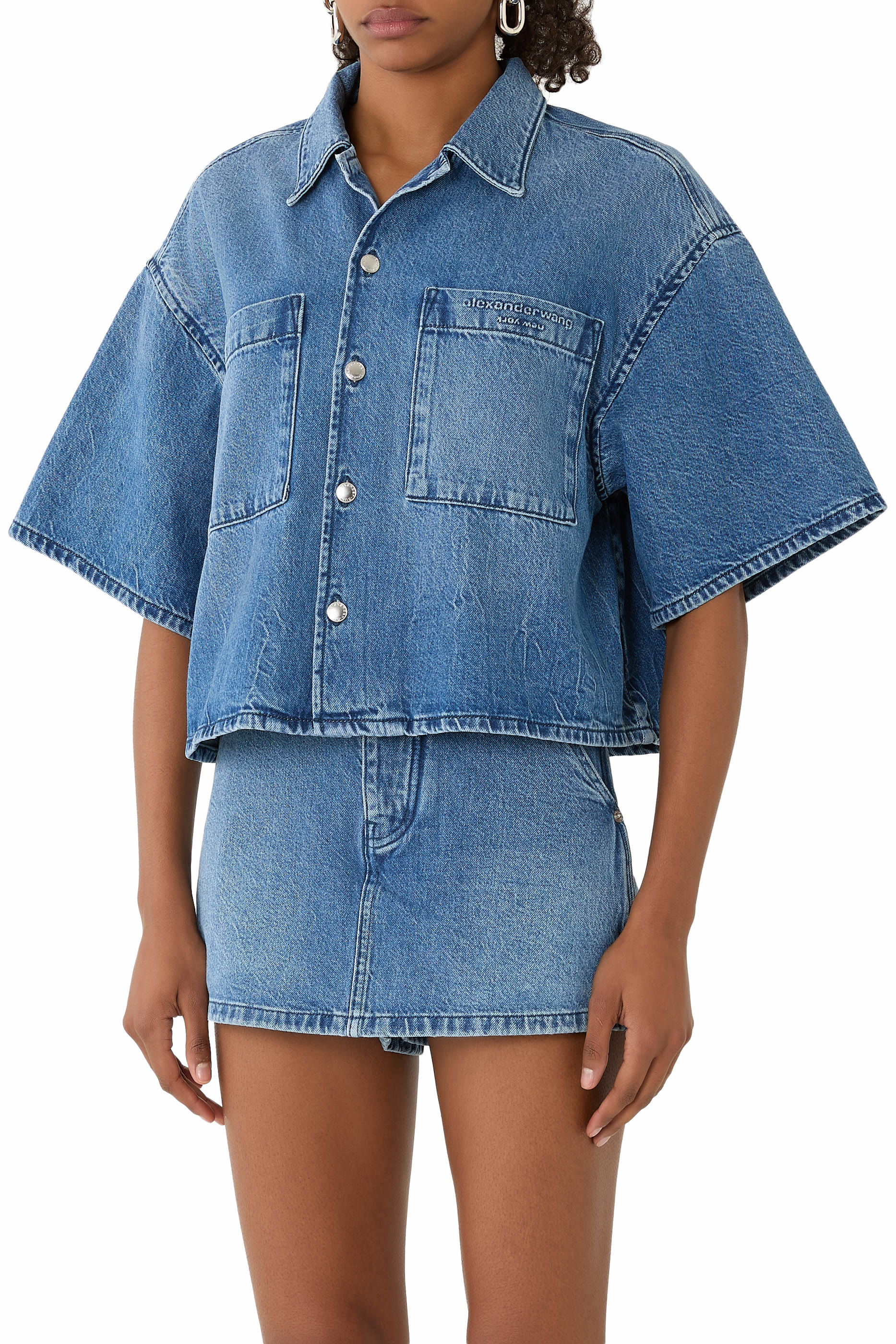 Cropped Denim Shirt