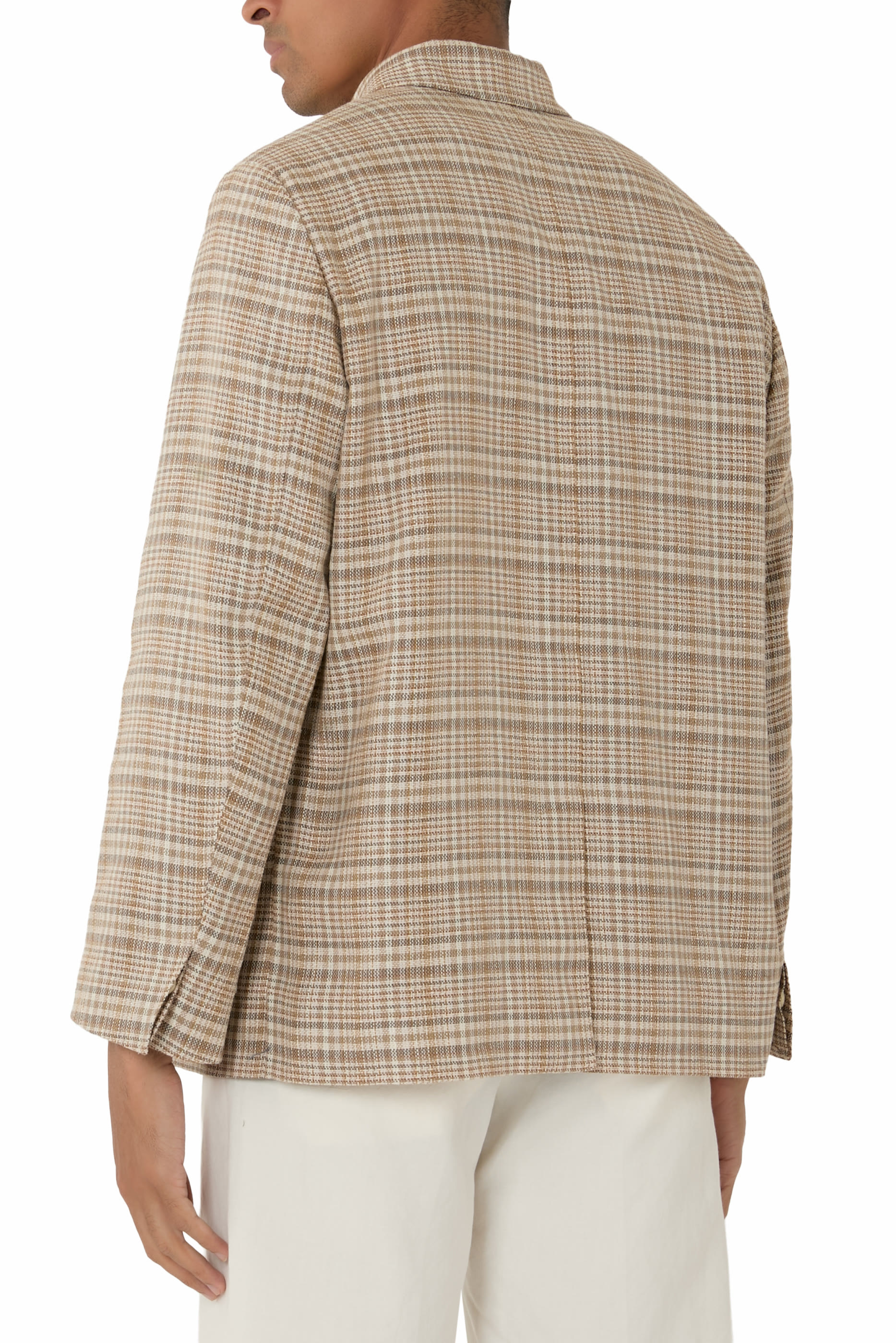 Nep Check Silk Linen Jacket