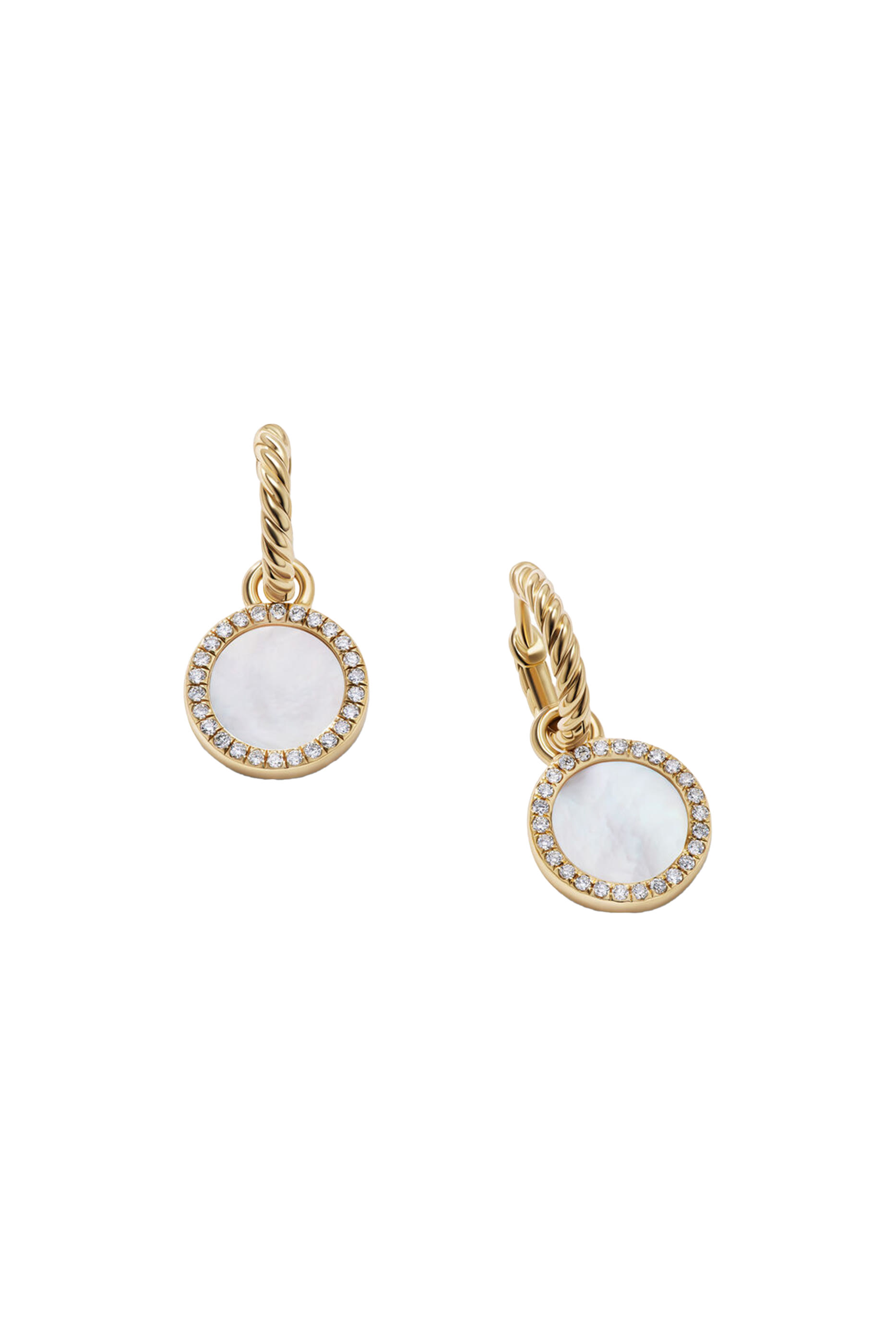 Petite DY Elements&reg; Drop Earrings, 18K Yellow Gold, Mother of Pearl & Diamonds