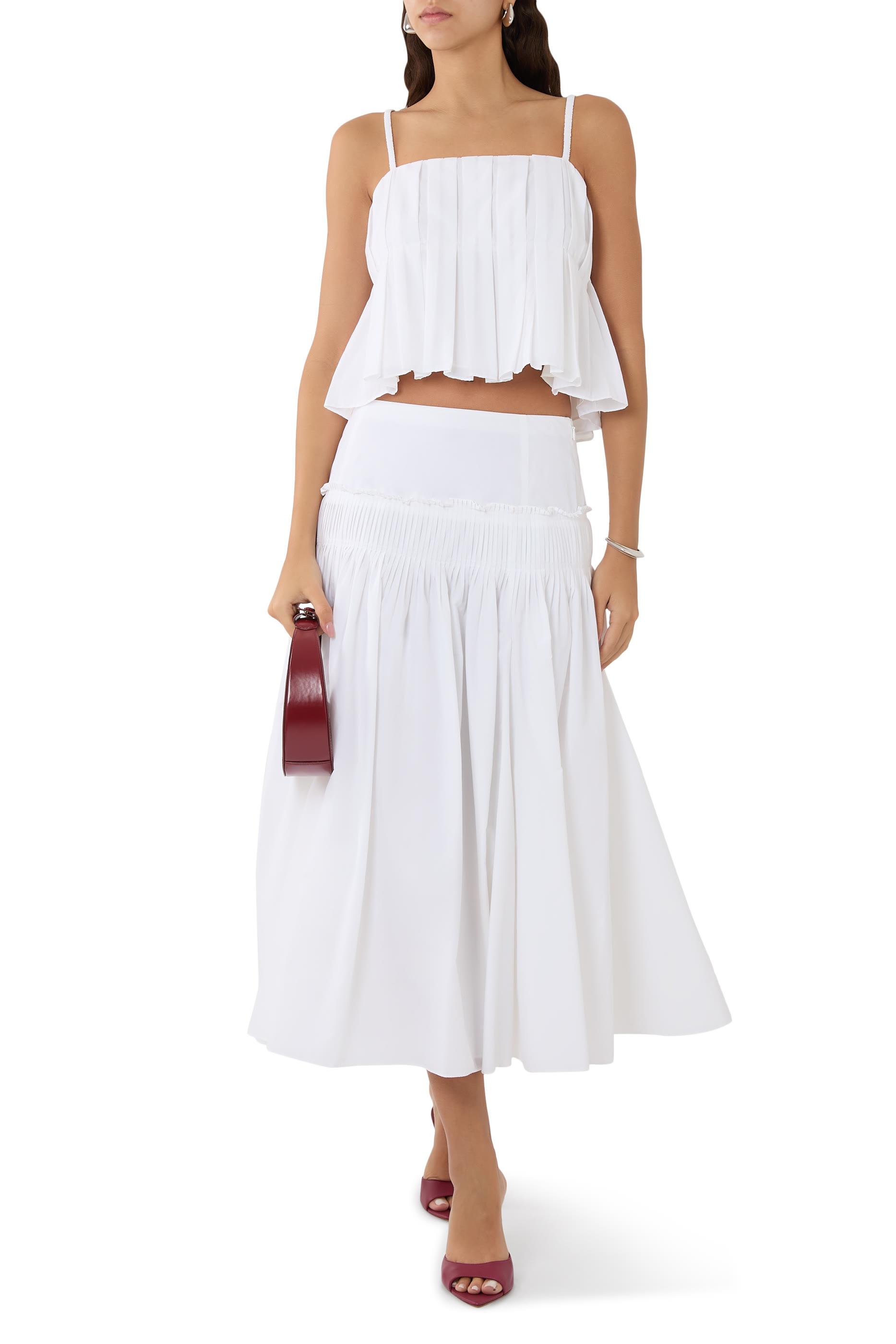 Pleated Camisole in Cotton-Blend