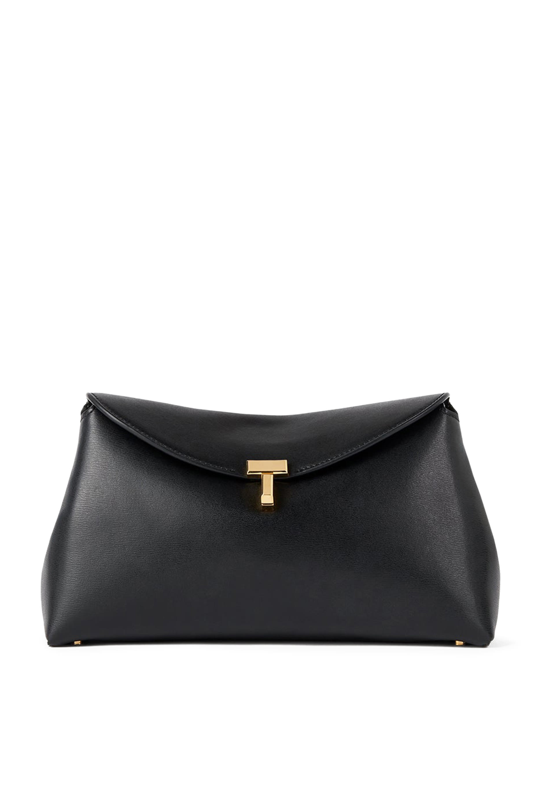 T-Lock Leather Clutch Bag