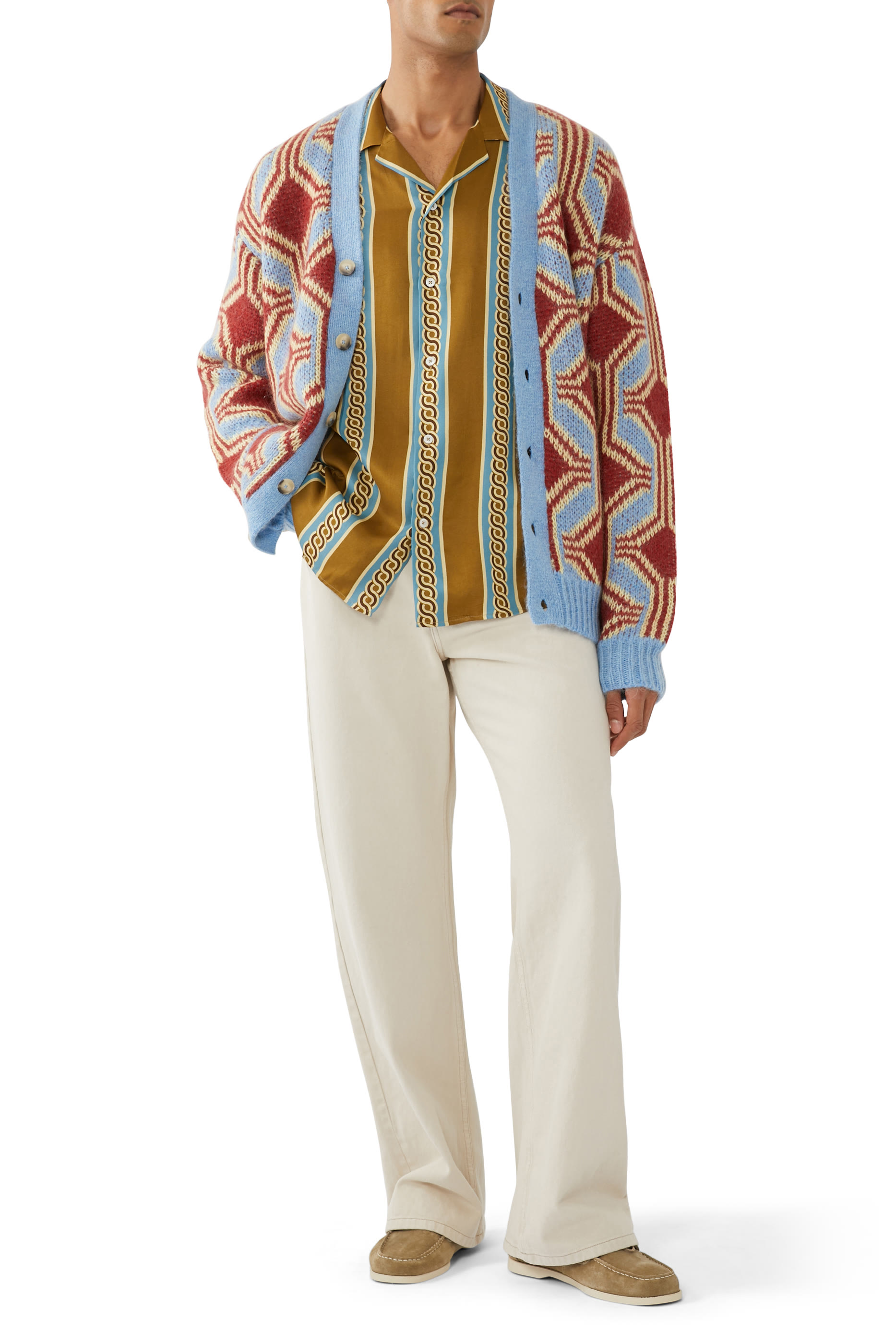 Le Cardigan Mohair Géométrique