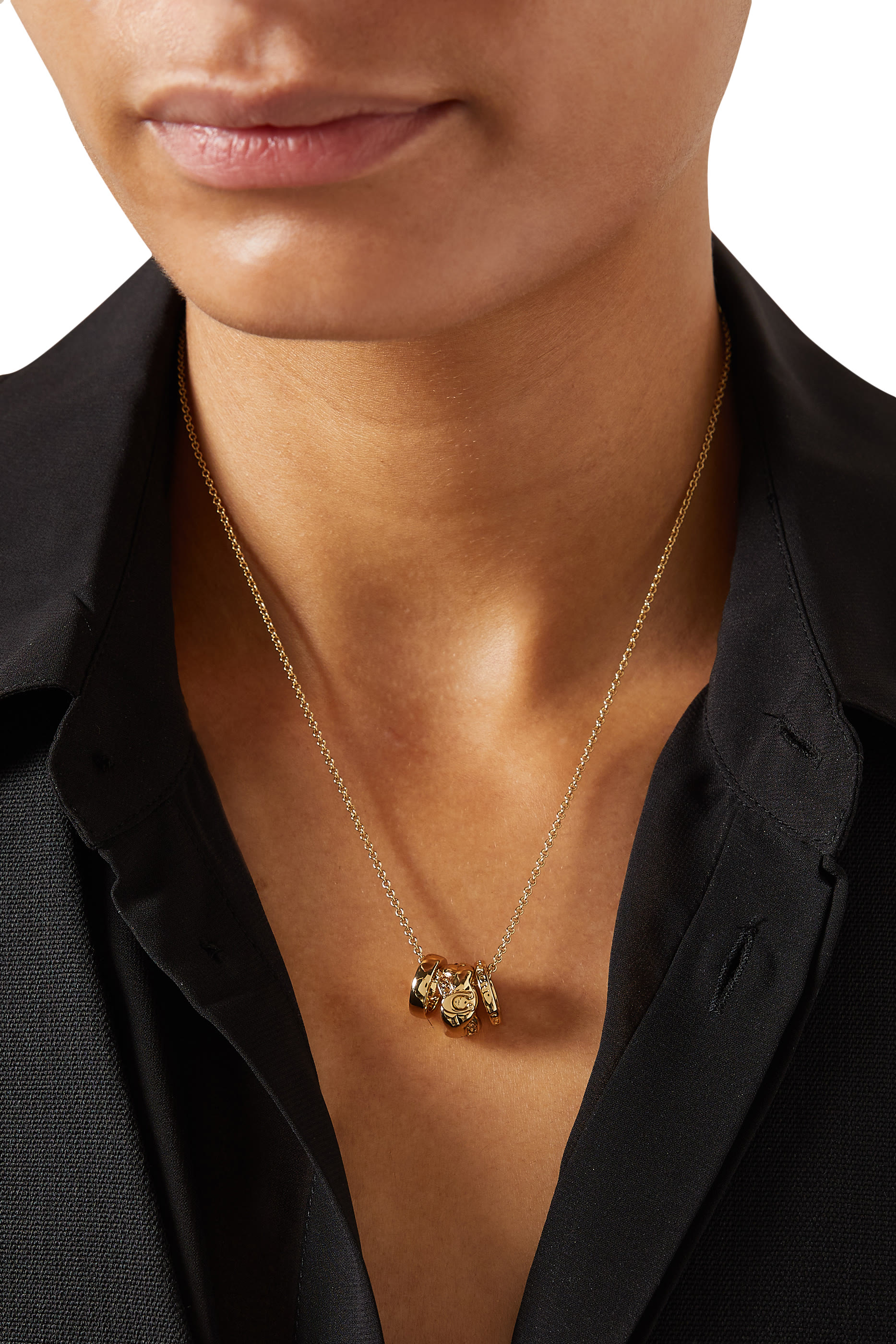 Braided Rondelle Short Pendant Necklace