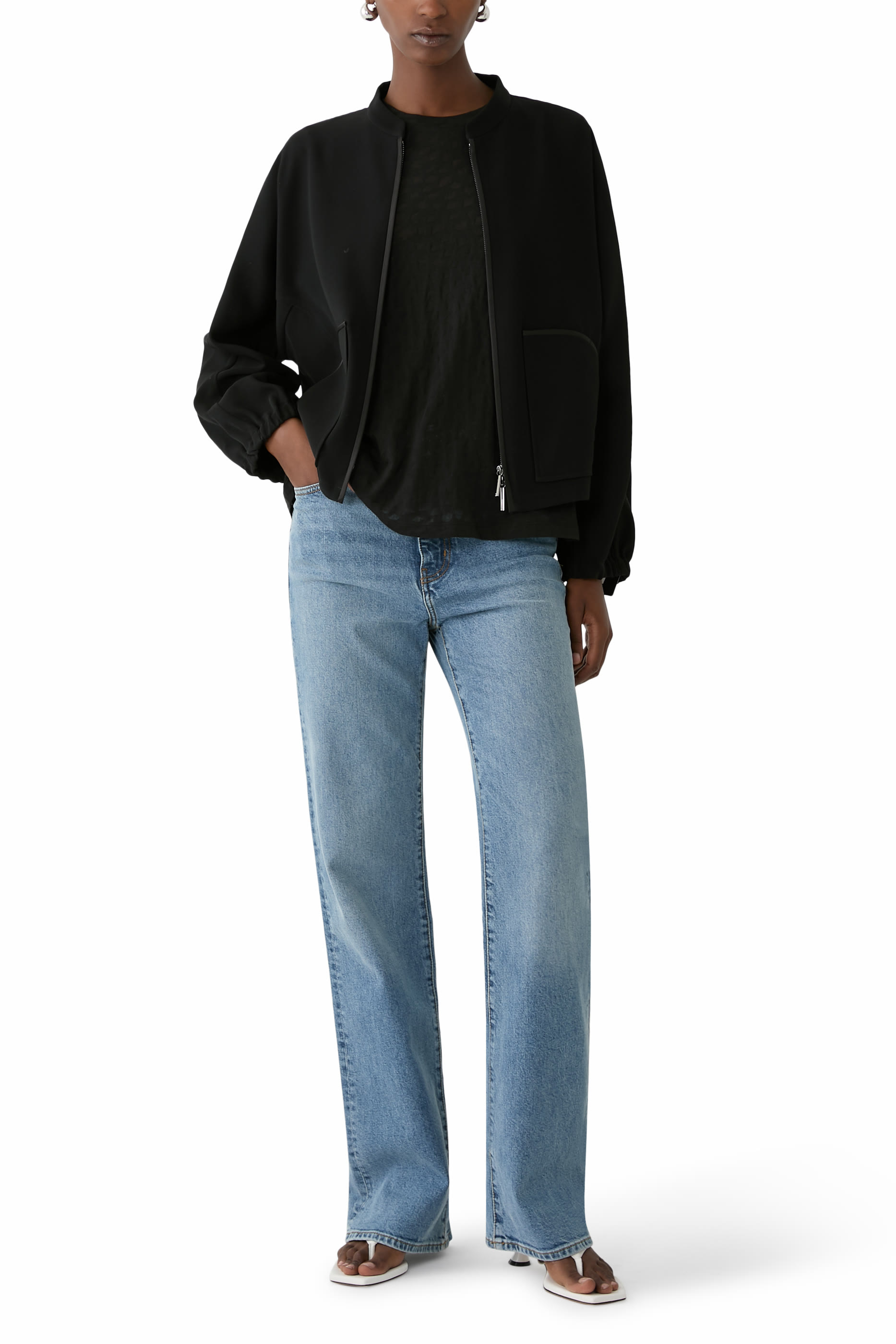 Logo Embroidered Technical Cady Blouson