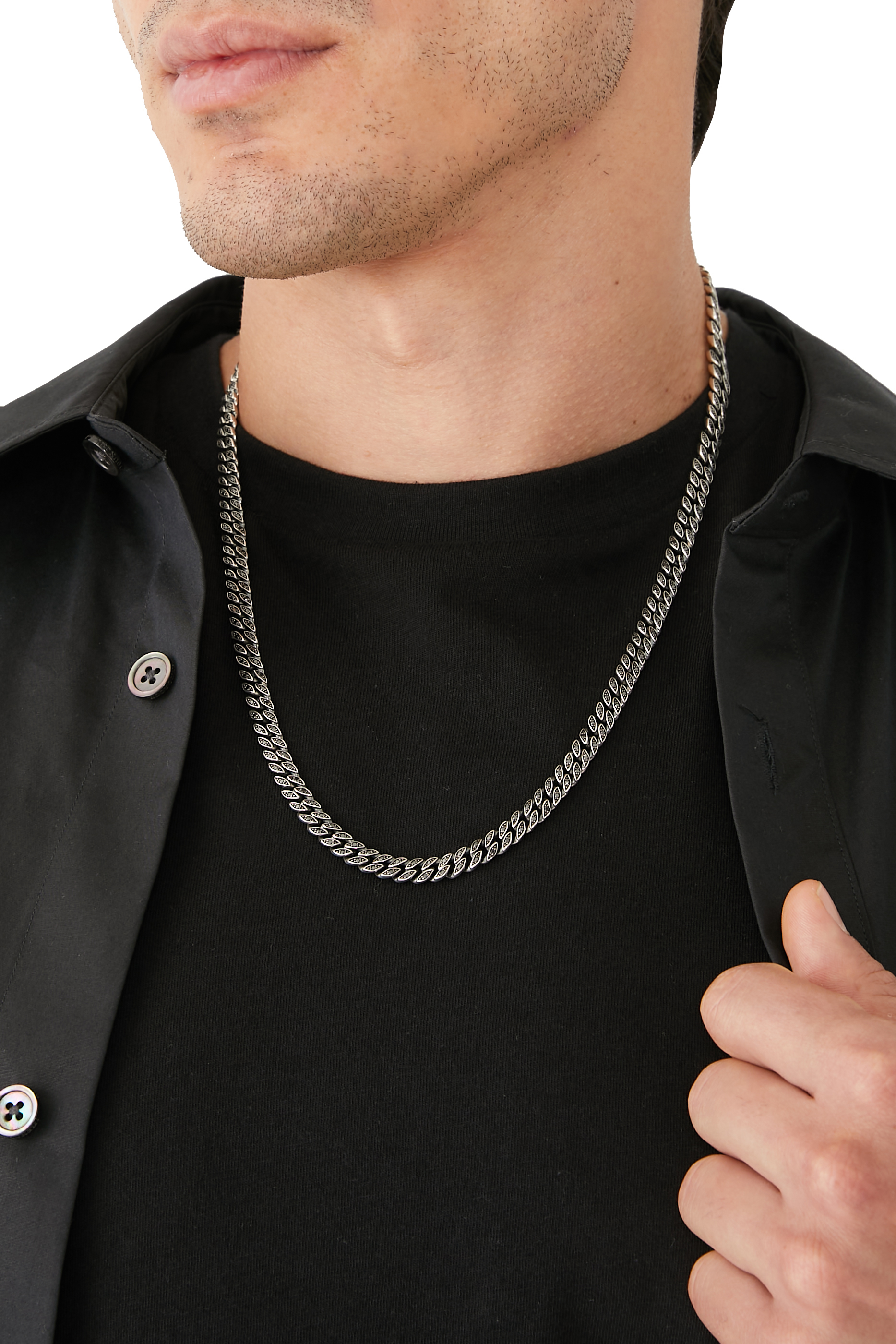 Curb Chain Necklace, Sterling Silver