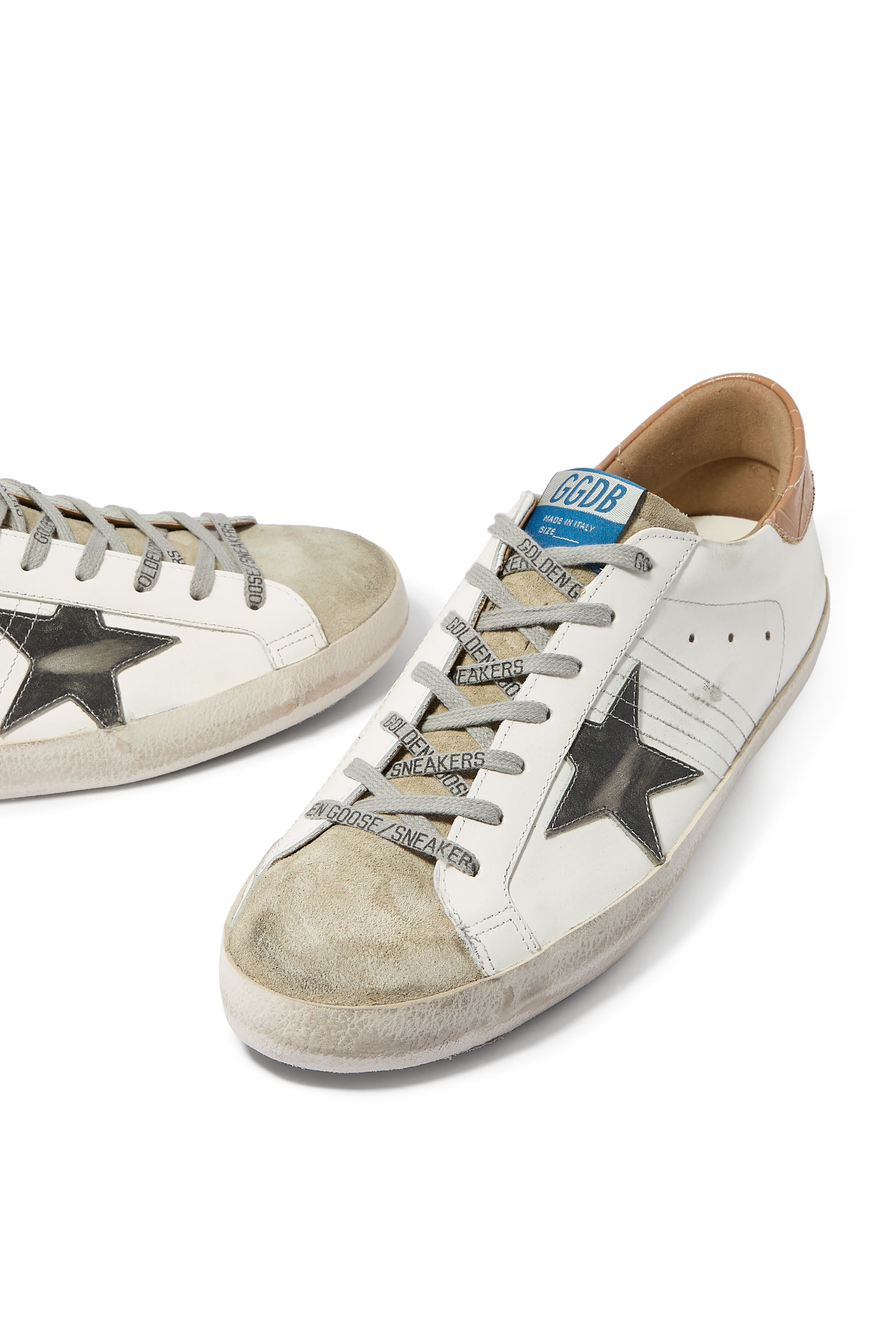 Super-Star Sneakers with Croc Leather Heel Tab