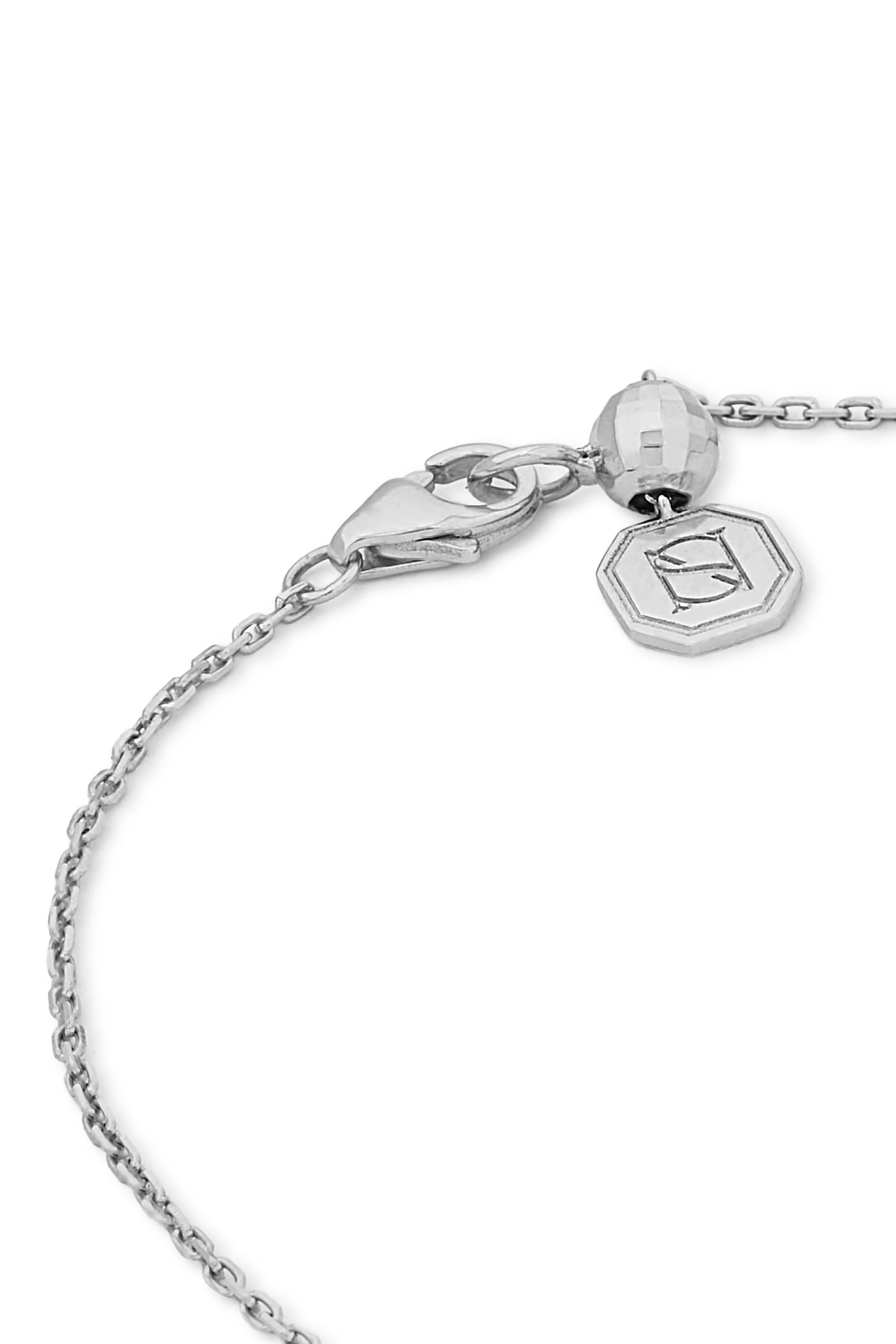  Morocco Sandblast Hand Chain, 18K White Gold & Diamonds