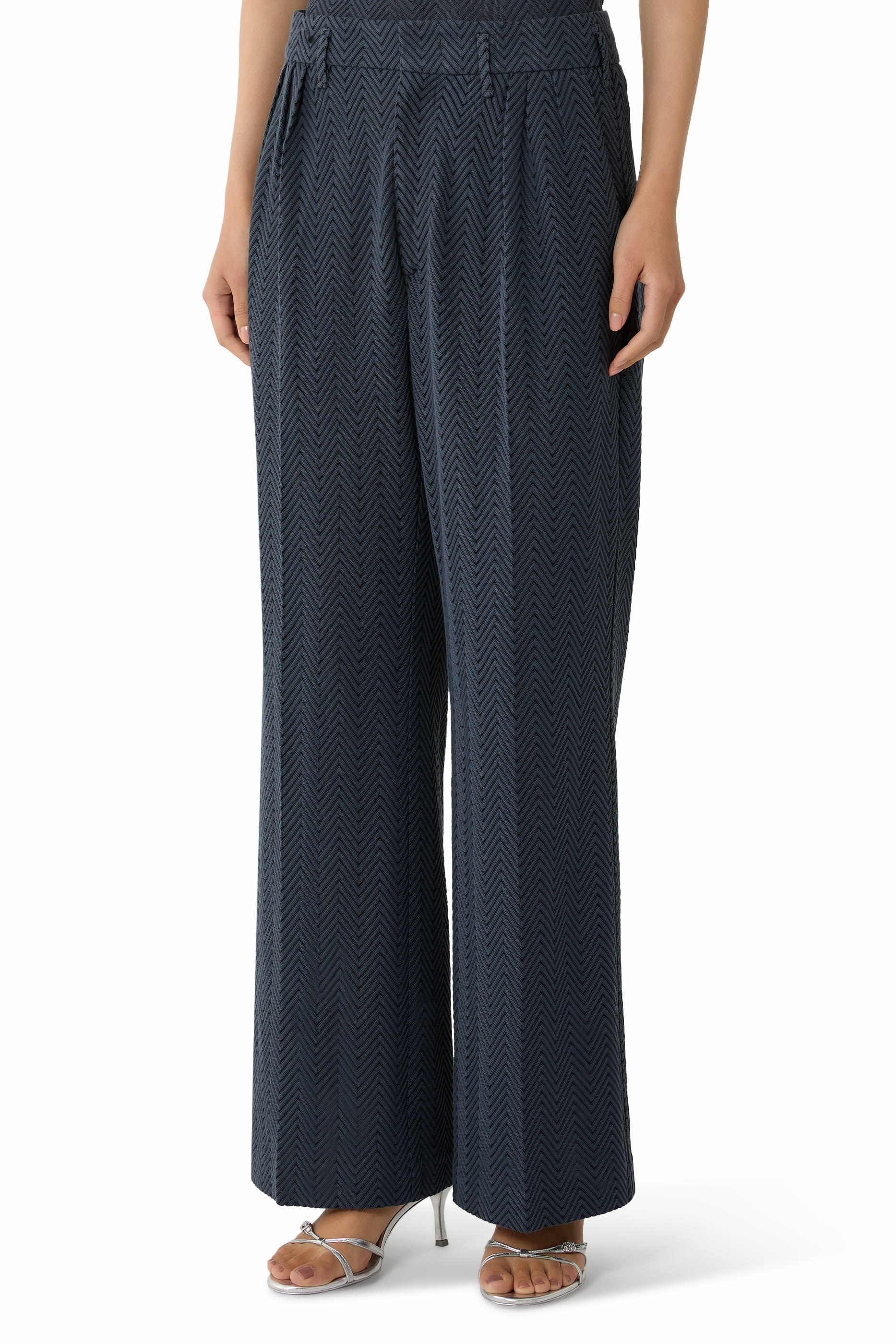 Zigzag Pattern Tailored Pants