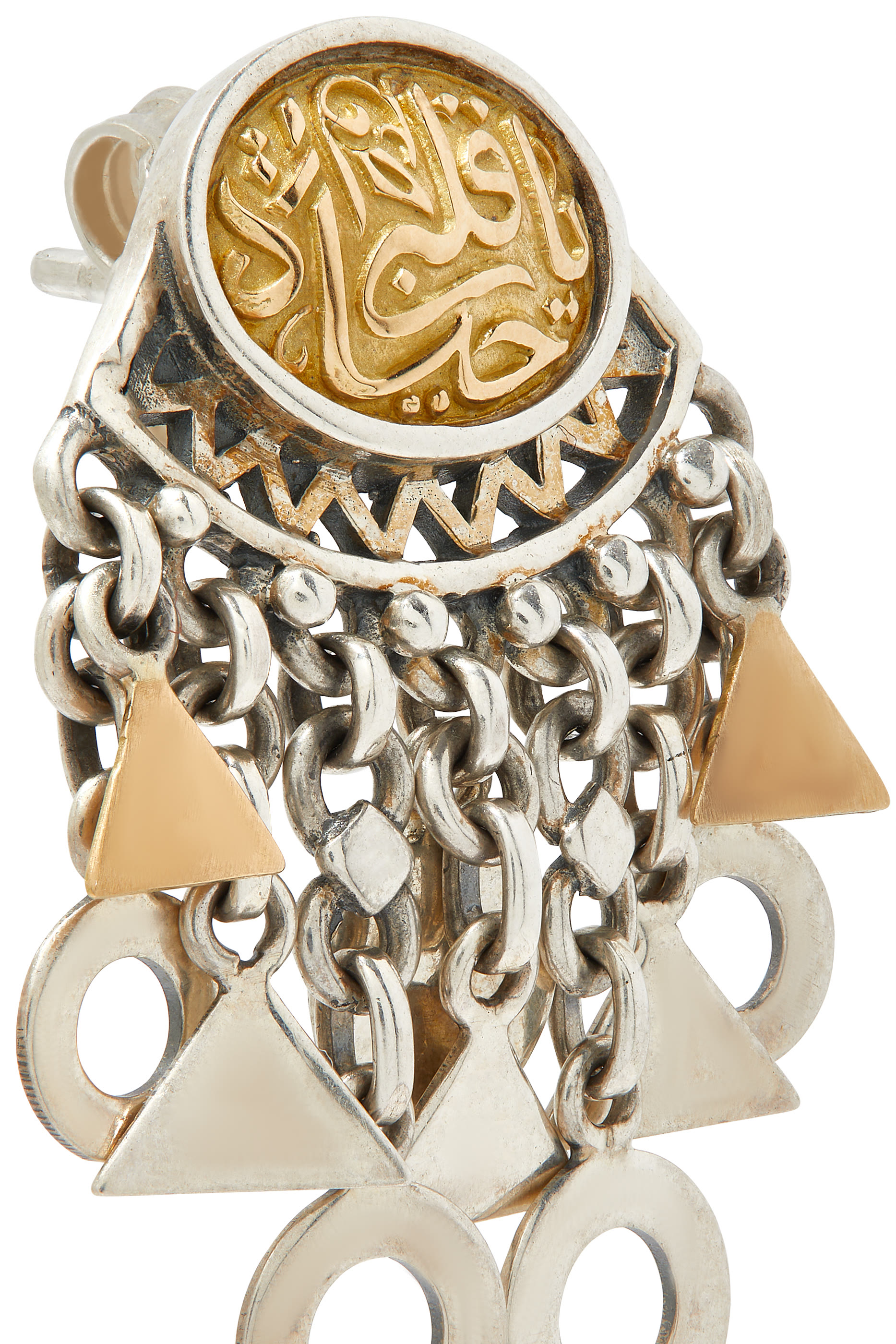 Charm Statement Earrings, 18k Yellow Gold & Sterling Silver