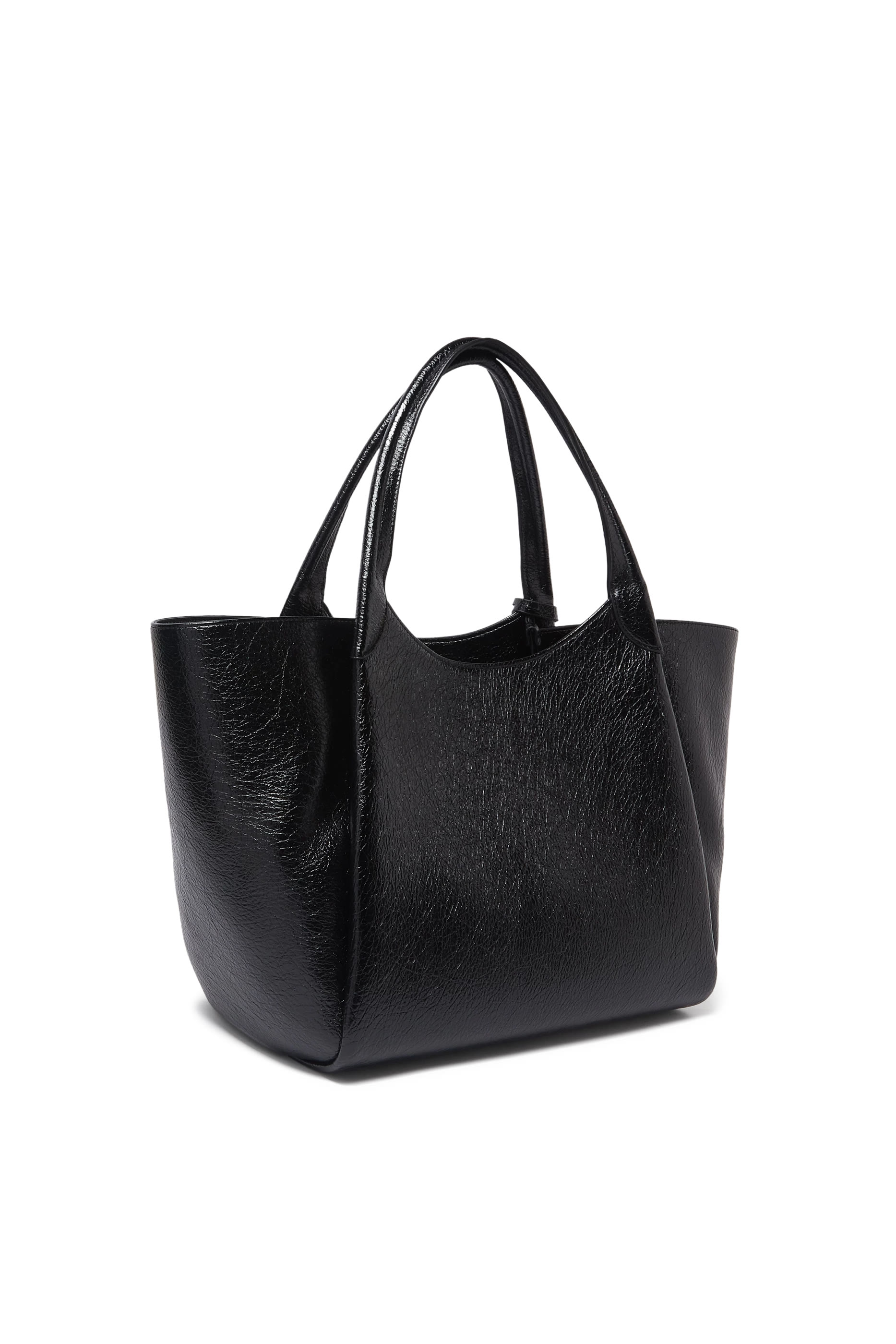 EA Logo Charm Tote Bag in Leather