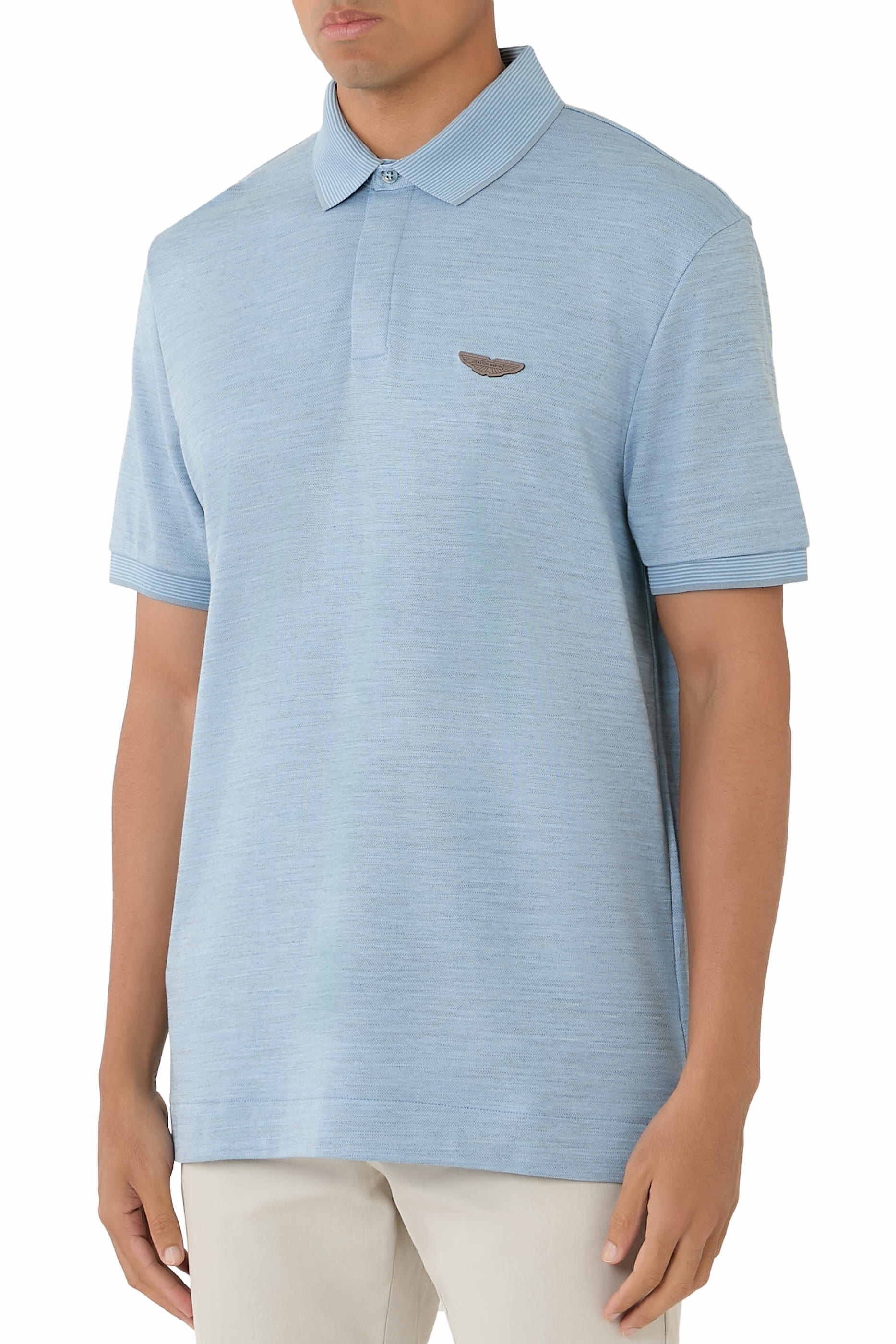 Regular Fit Cotton-Wool Piqu&eacute; Polo Shirt