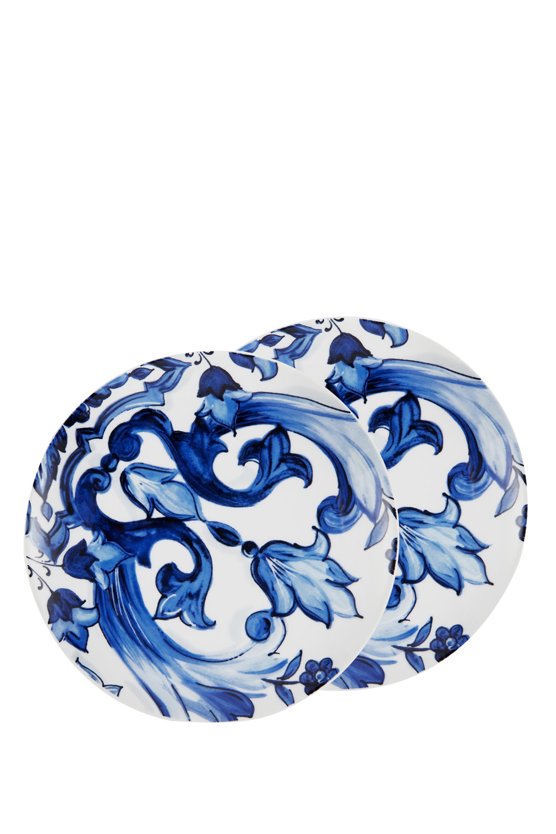 Blu Mediterraneo Fiore Foglie Bread Plates, Set of 2