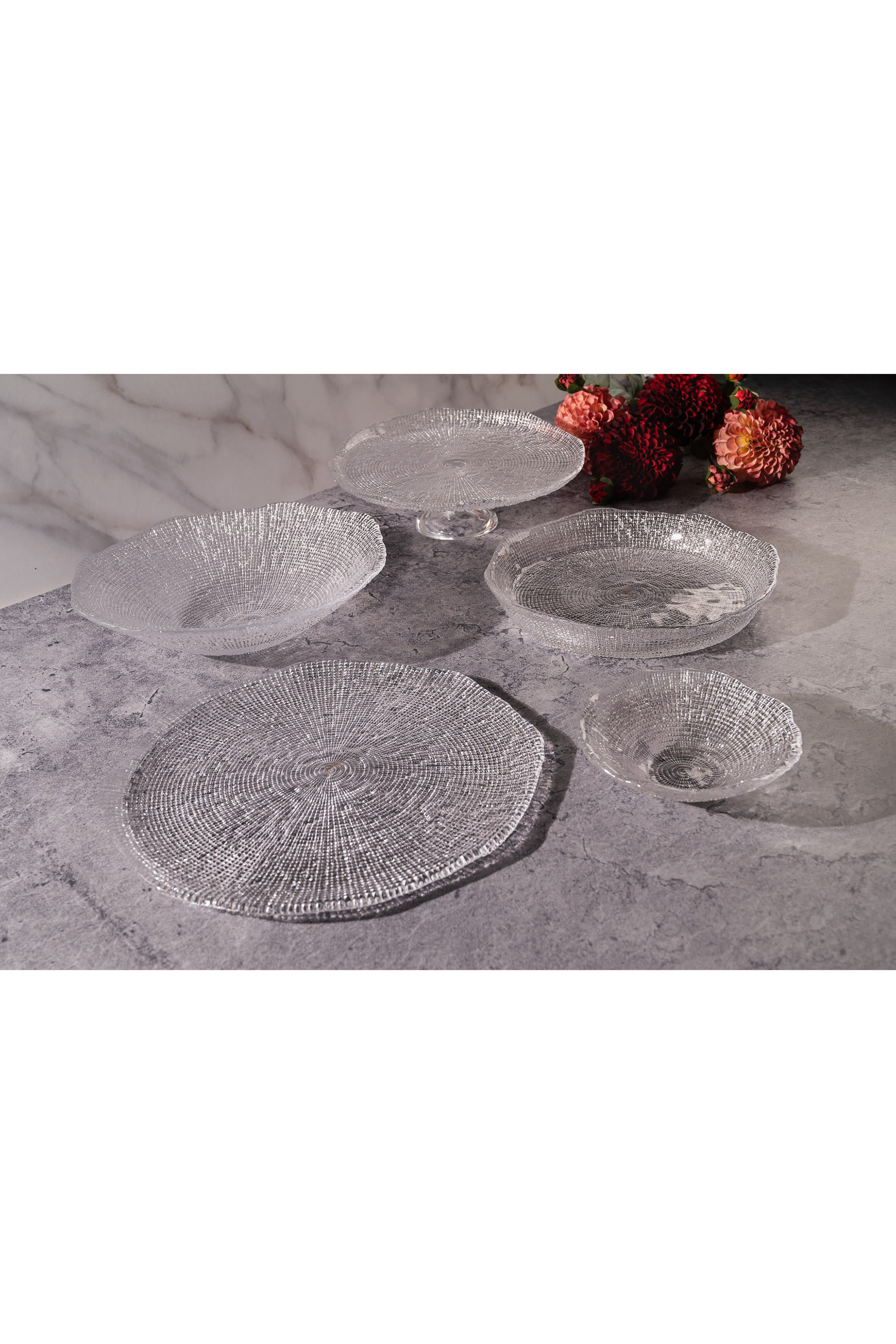 Diamante Clear Footed Cake Plate