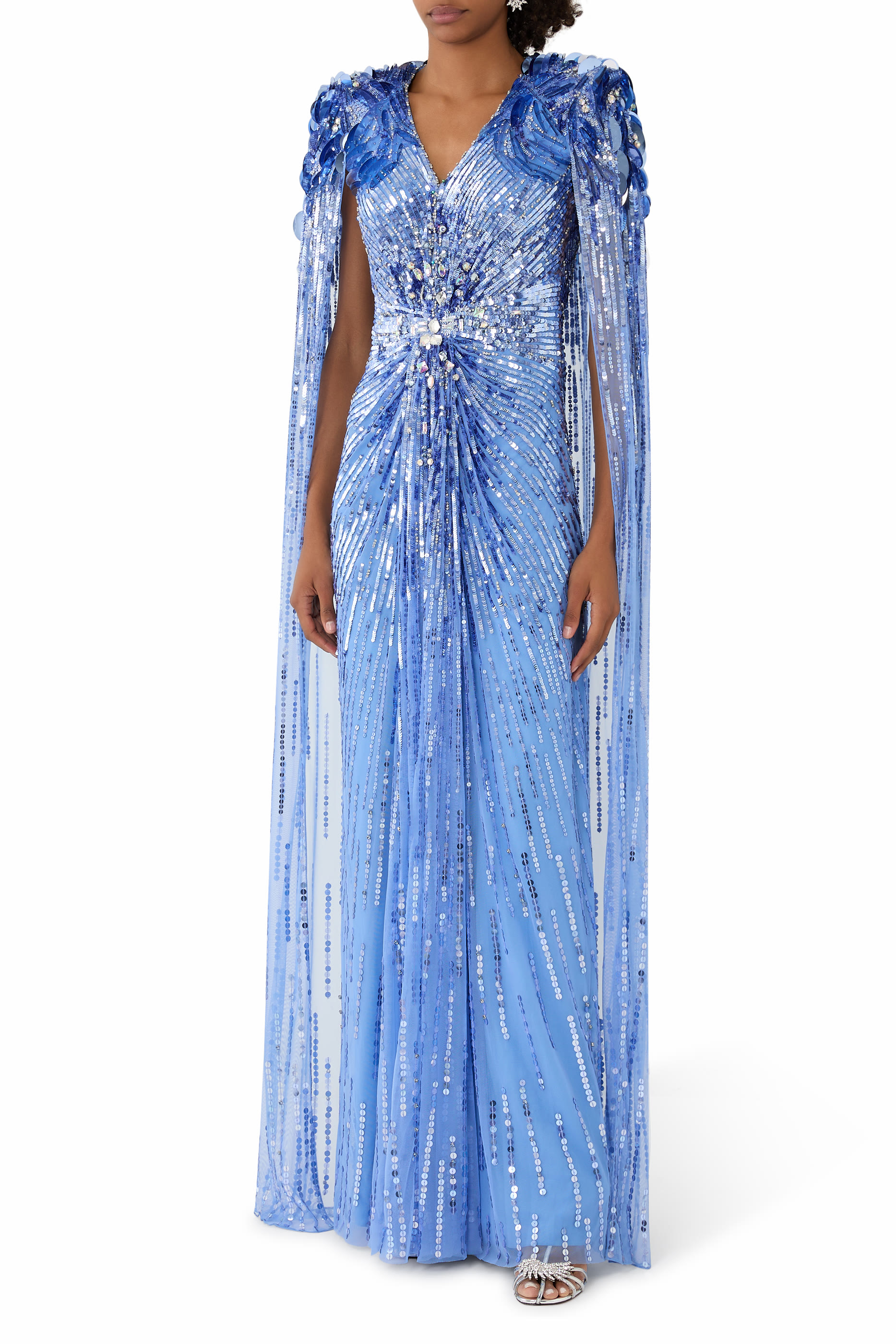 Goldfinger Two-Tone Cape Gown