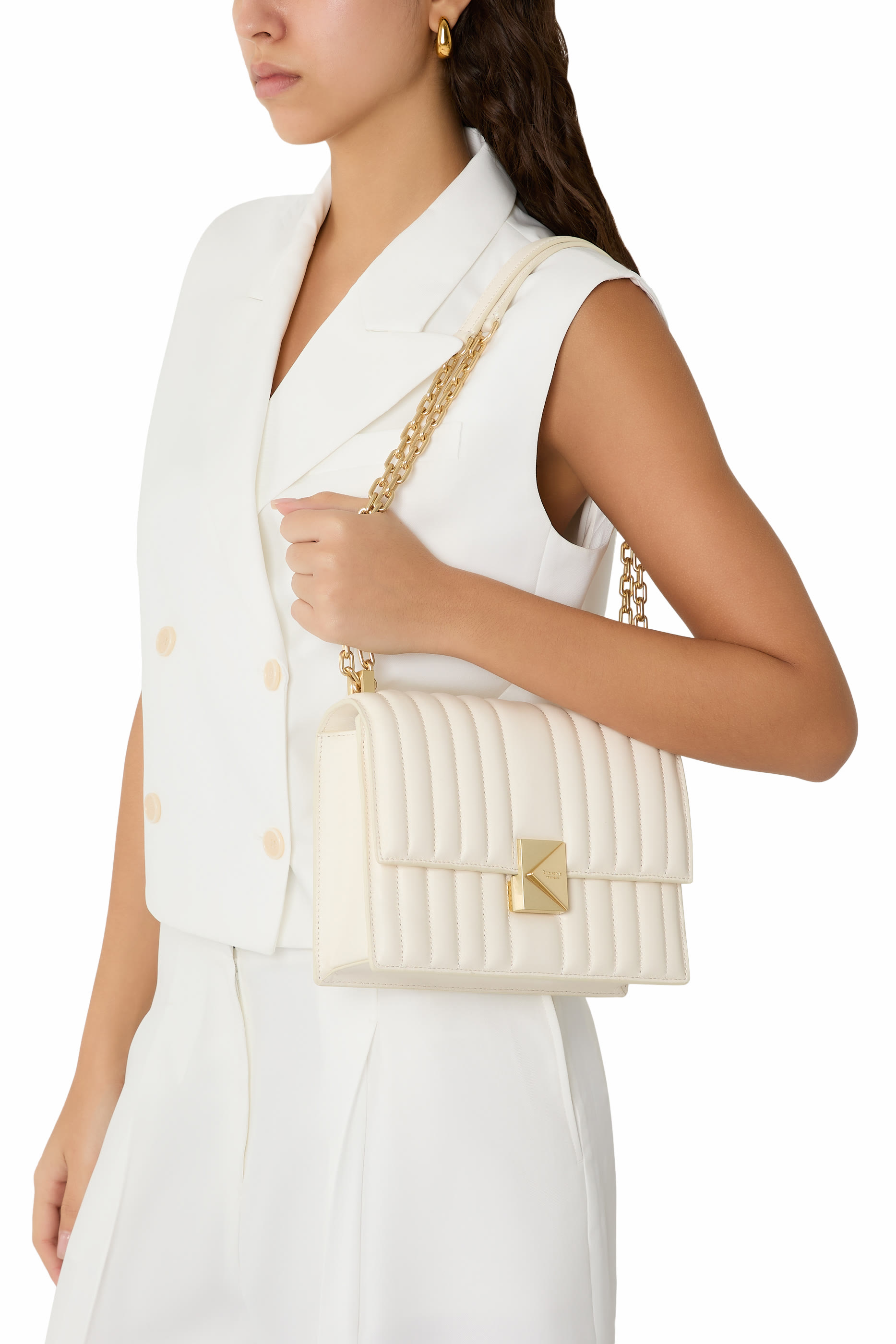 Deco Quilted Chain Shoulder Bag