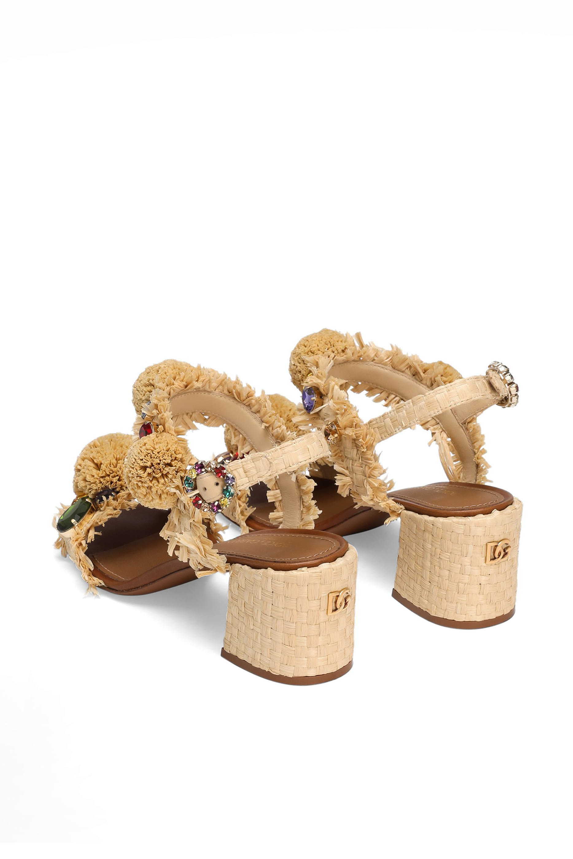  Embroidered 60 Sandals with Fringes 