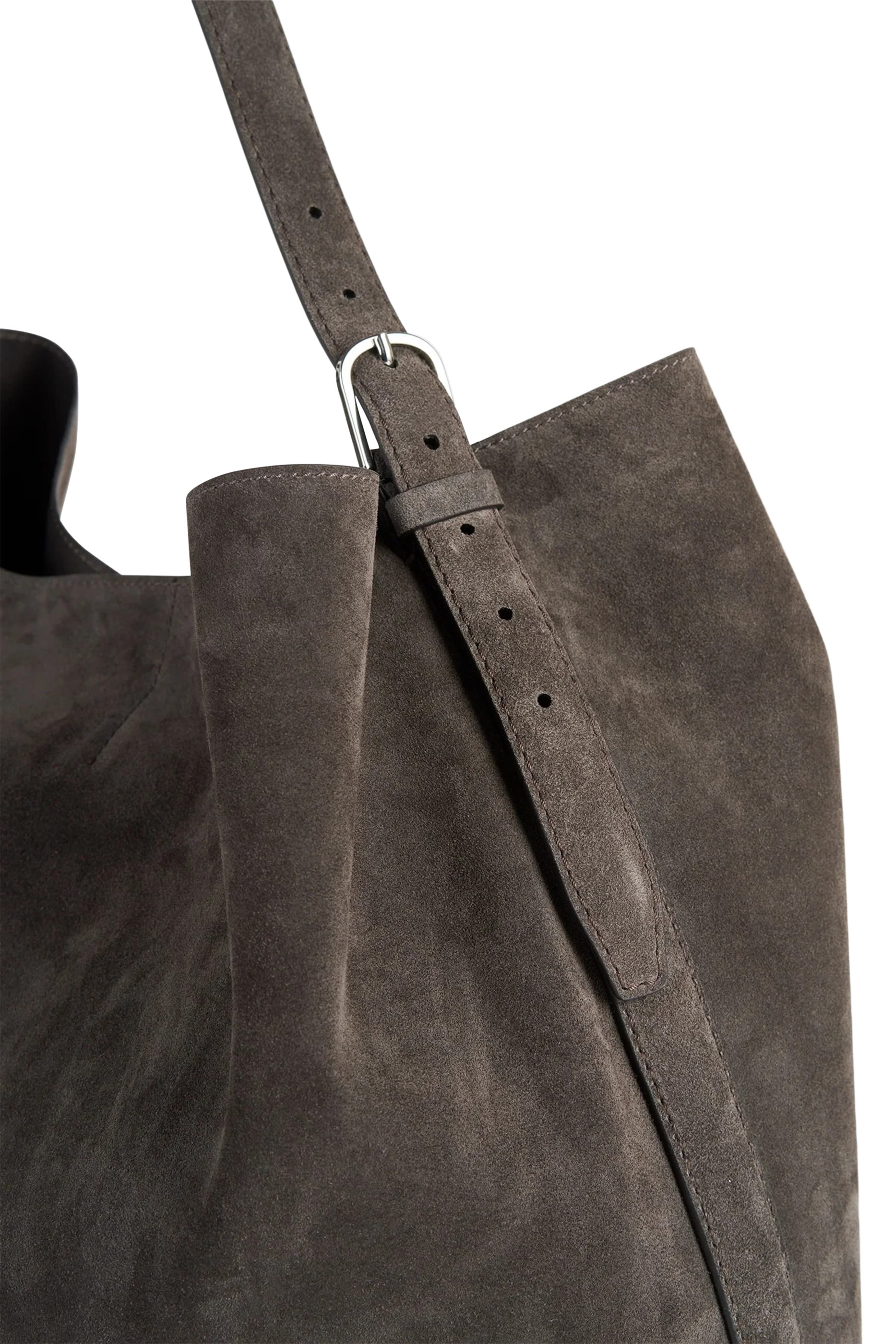Belted Suede Tote Bag